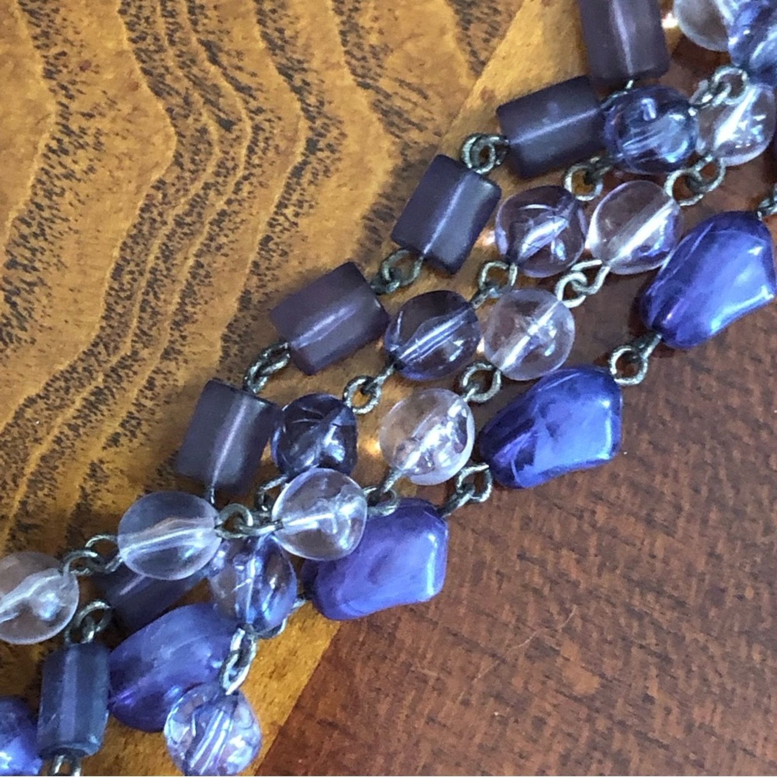 Jewelry Triple strand beaded chain choker necklace Size ONE SIZE - 10 Thumbnail