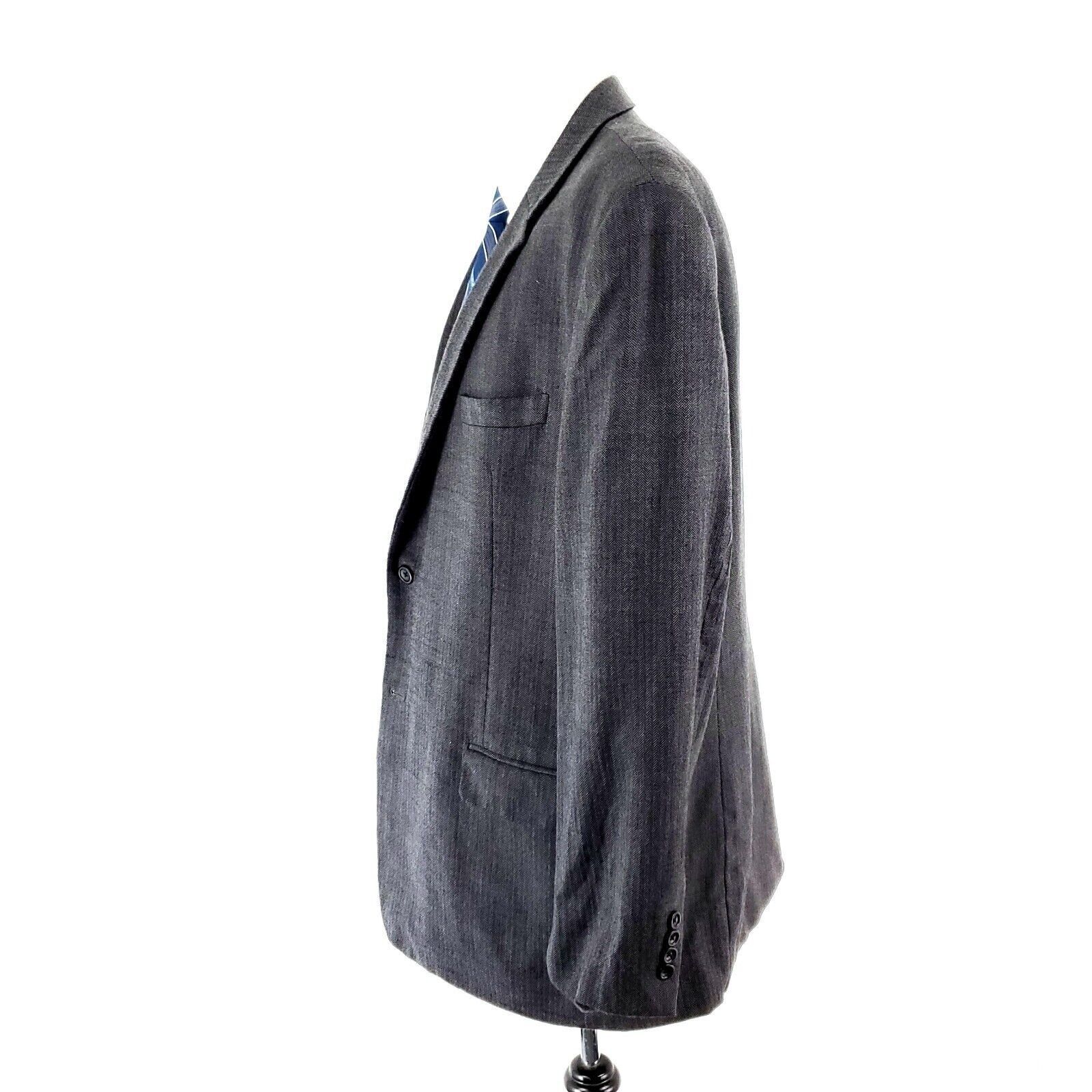 Joseph & Feiss Joseph Feiss Gold Heavy Wool 2 Button Sport Coat 46L Gray He Size 46L - 4 Thumbnail