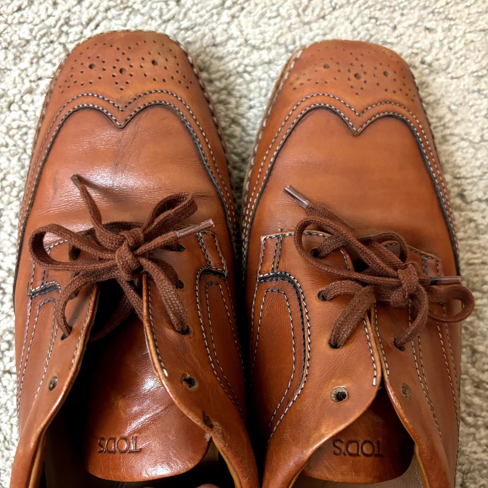 Tod's TOD'S Brown Leather Wingtip Brogues - Size 39 EU Men's Lace- Size US 7 / EU 40 - 12 Thumbnail