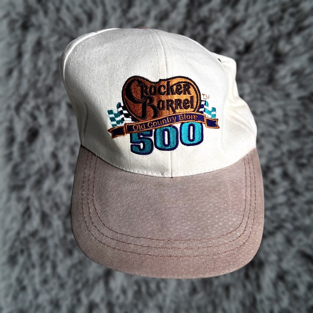 NASCAR Vintage NASCAR Cracker Barrel 500 Baseball Cap Cream Tan Suede Brim Size ONE SIZE - 1 Thumbnail