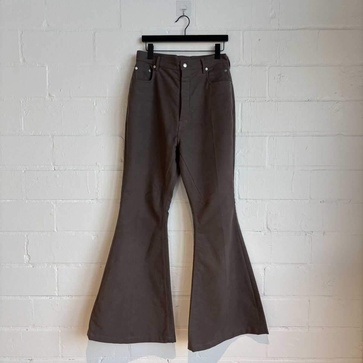 Rick Owens Rick Owens Tan Corduory Flared Pants Size US 34 / EU 50 - 1 Thumbnail
