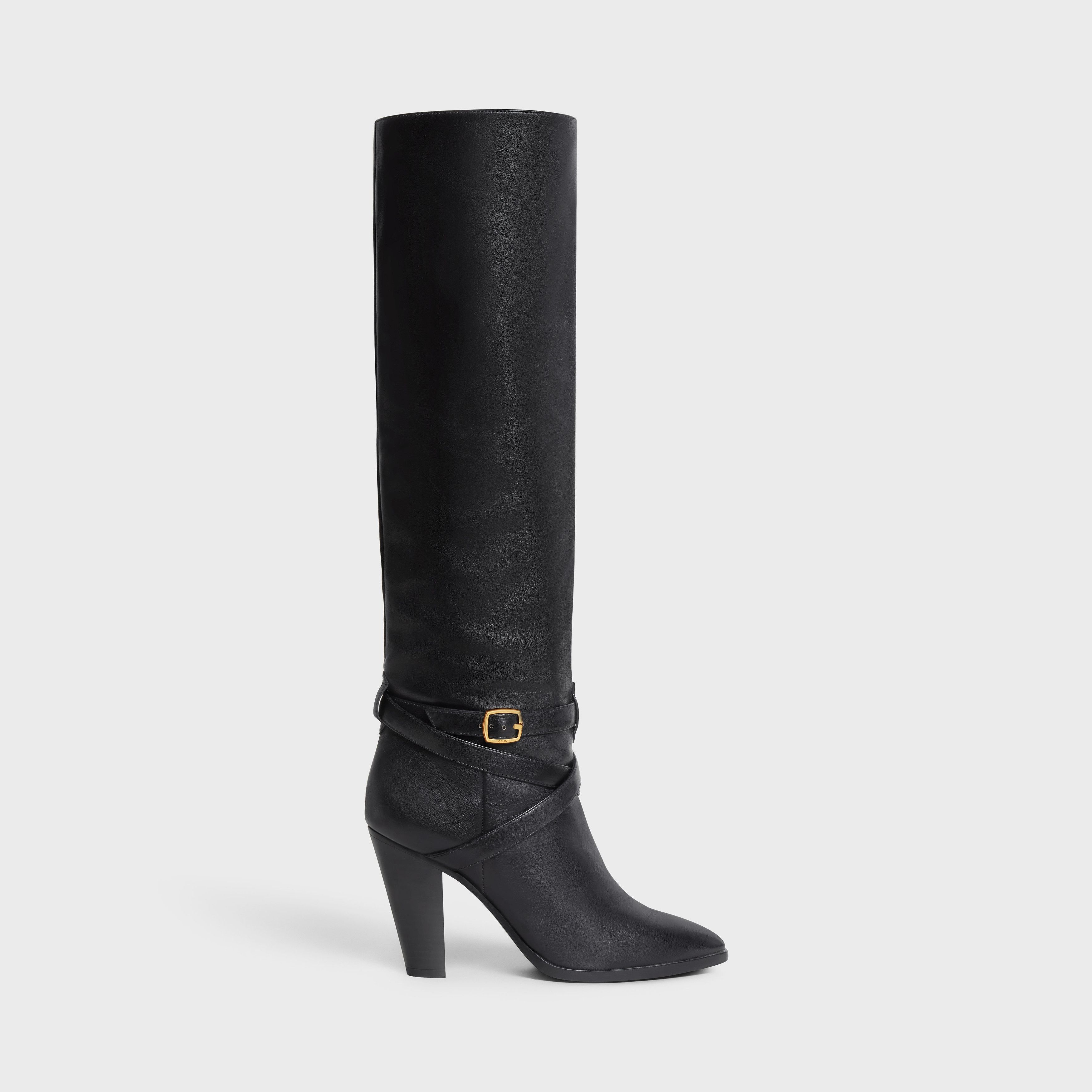 o1w1db10125 354113891C High Slouchy Buckle Boots in Black
