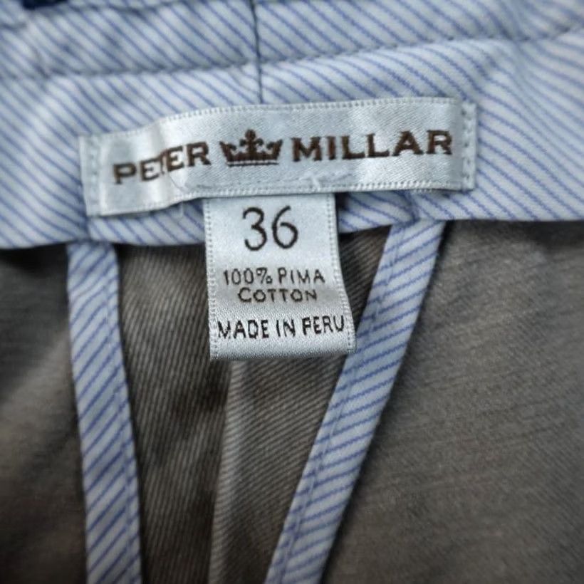 Peter Millar Peter Millar Pants Mens 36X28 Gray Pima Chino Trouser Straight Flat Front Golf Pants Mens Regular Gray Chino Golf Mens Size US 36 / EU 52 - 6 Thumbnail