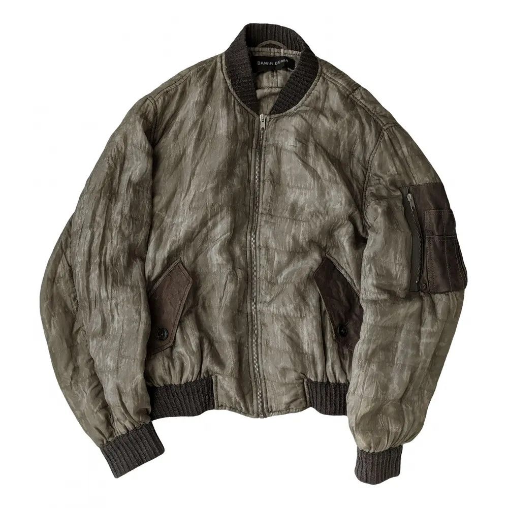 image of Damir Doma Parachute Silk Bomber Jacket Ma-1 in Olive, Men's (Size Small)