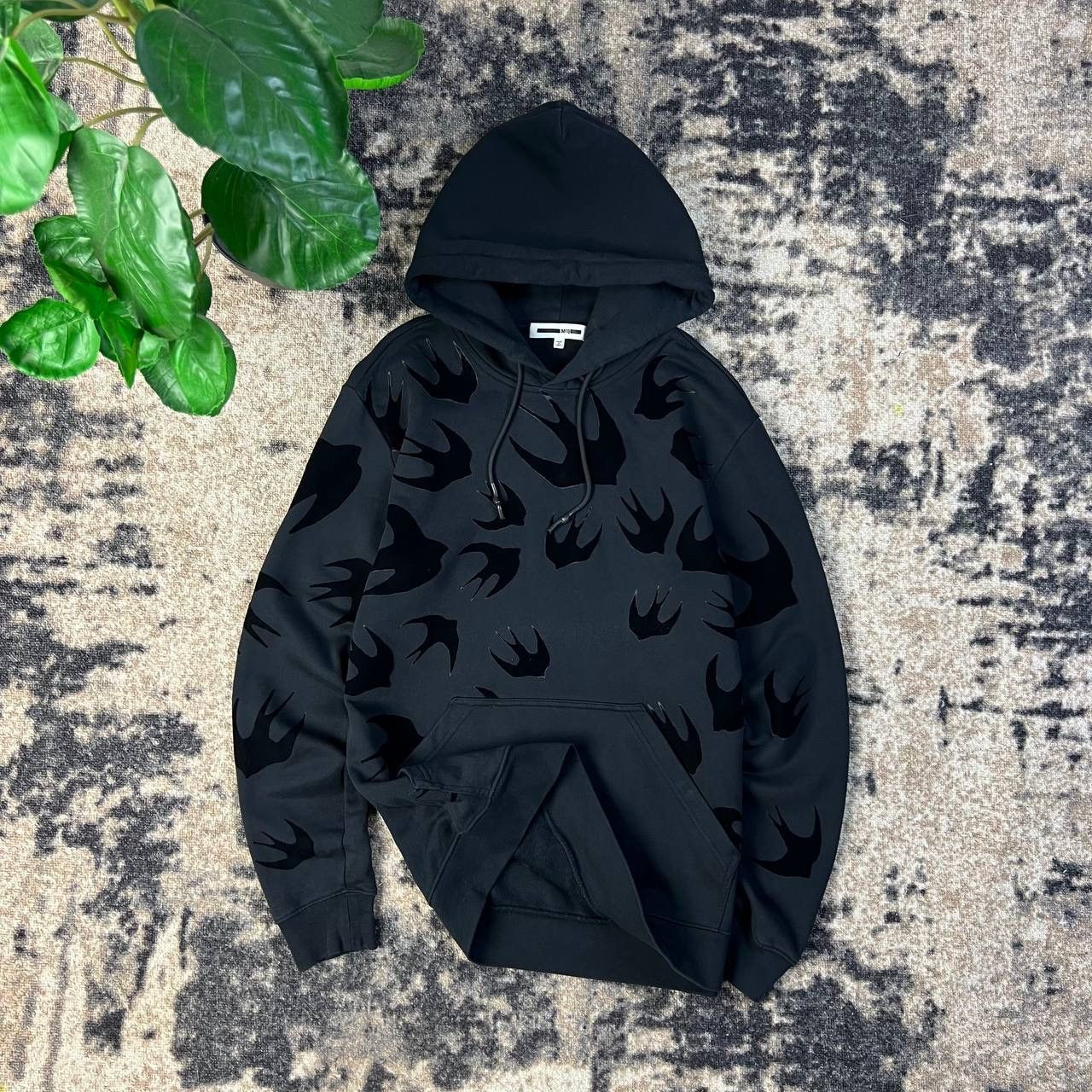 McQ Alexander McQueen Alexander McQueen Swallows Velour Multilogo Luxury Hoodie Size US S / EU 44-46 / 1 - 1 Thumbnail