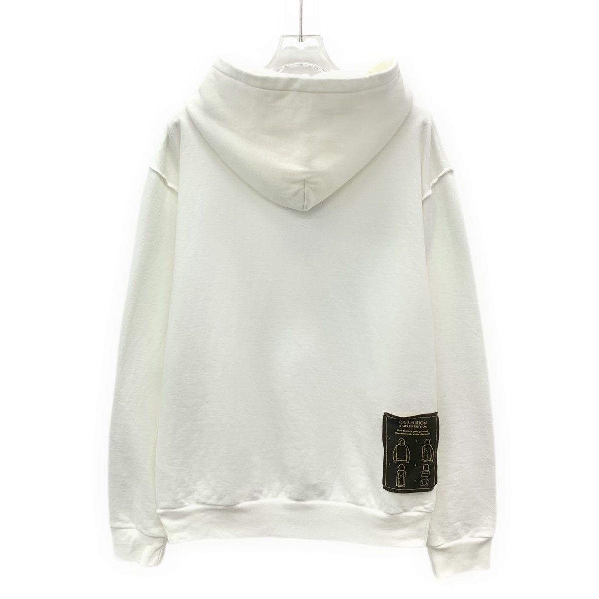 Louis Vuitton Louis Vuitton White Text Printed Hooded Sweatshirt K26WX Size US M / EU 48-50 / 2 - 2 Thumbnail