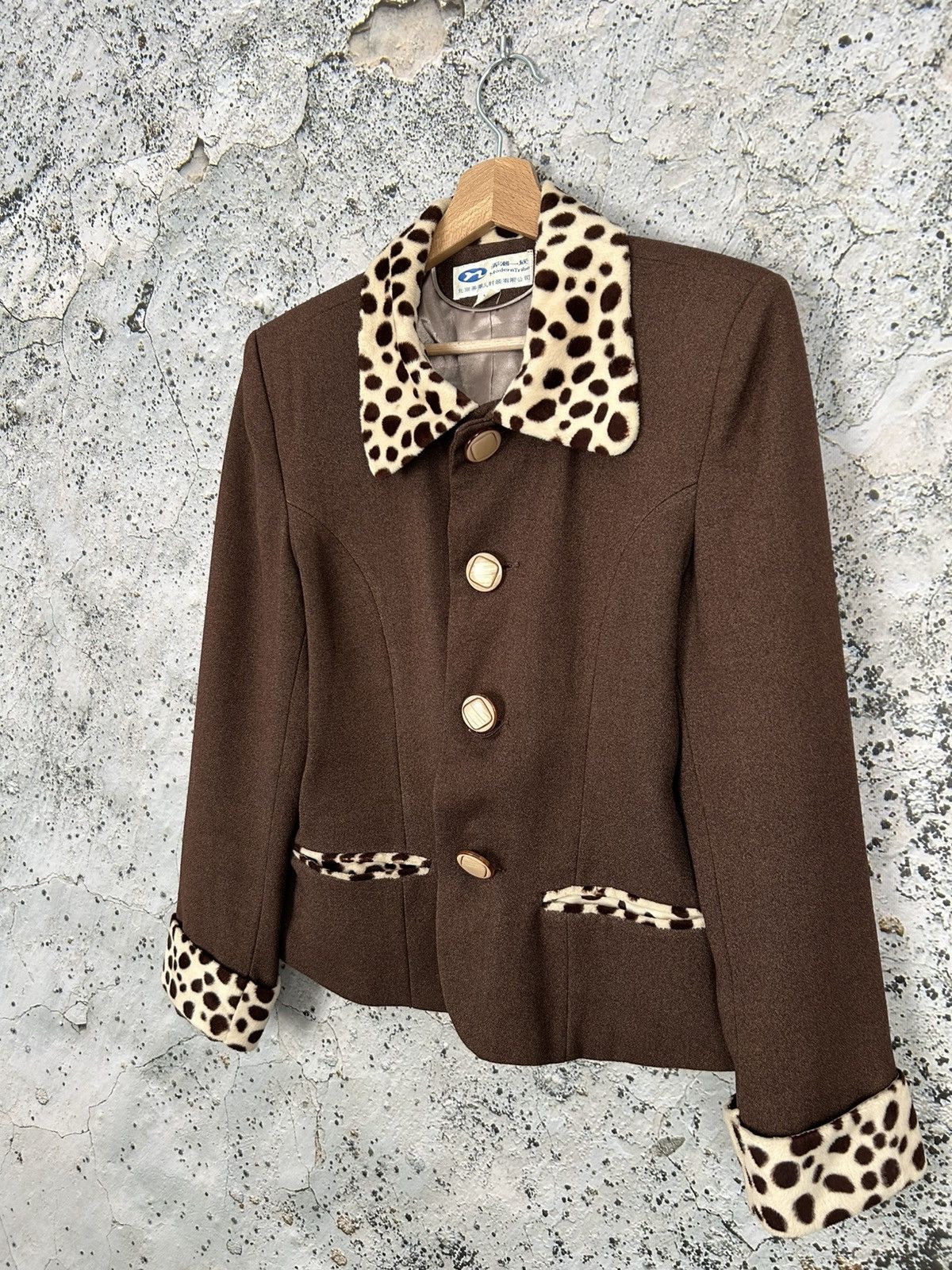 Vintage Vintage Brown Blazer Cow Avant Garde Alternative Grunge Size XL / US 12-14 / IT 48-50 - 2 Thumbnail