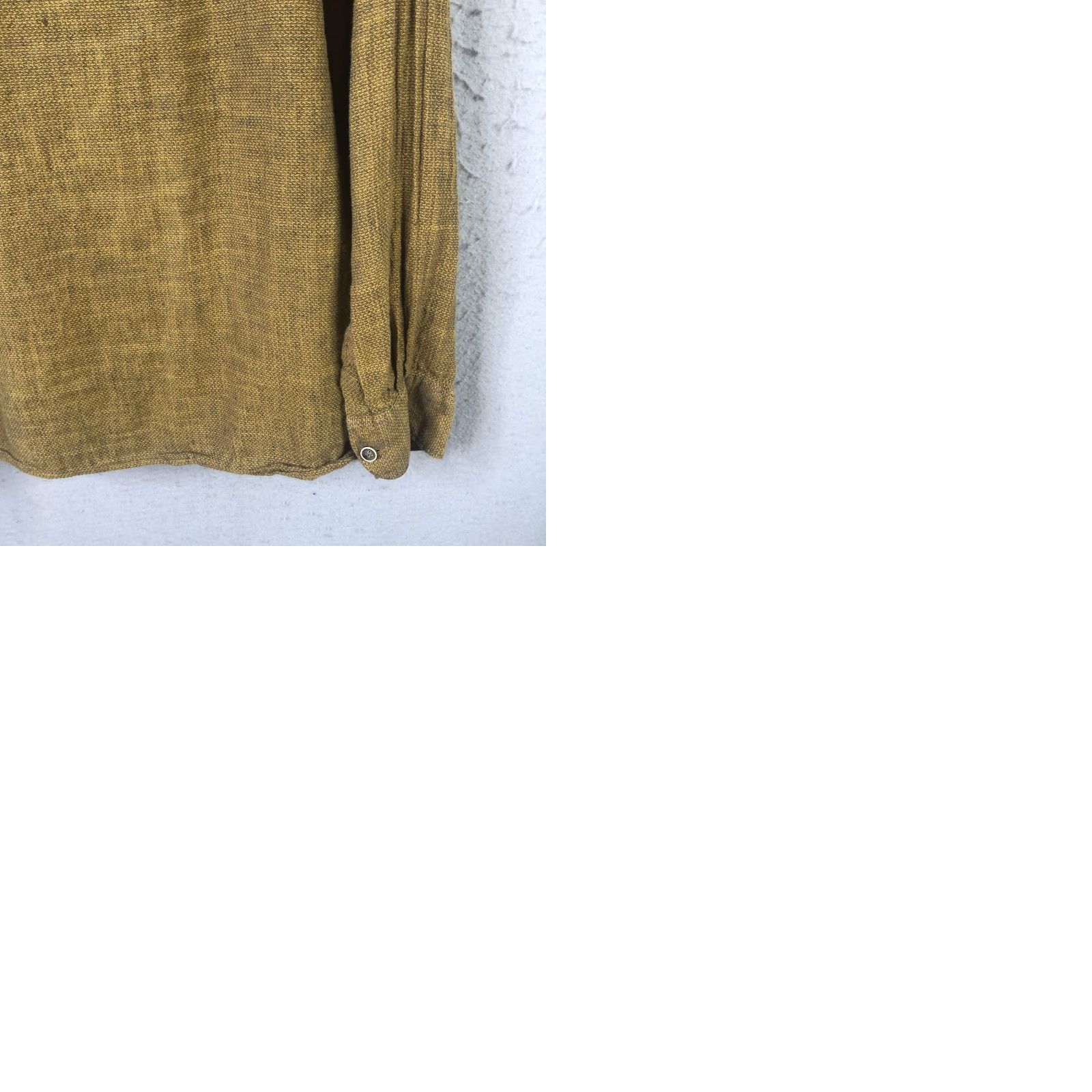 Vintage 32 Bar Blues Shirt Mens XL Gold Textured Woven Long Sleeve Button Front Casual Size US XL / EU 56 / 4 - 10 Thumbnail