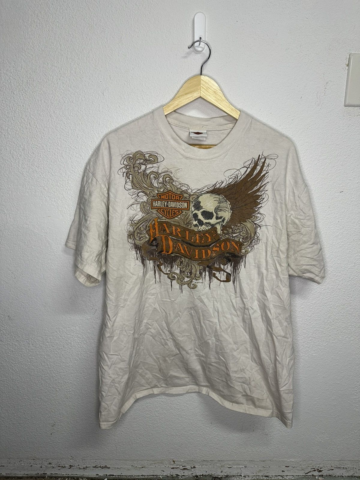 Harley Davidson Y2K Harley Davidson Skull T-Shirt Size US XL / EU 56 / 4 - 2 Thumbnail