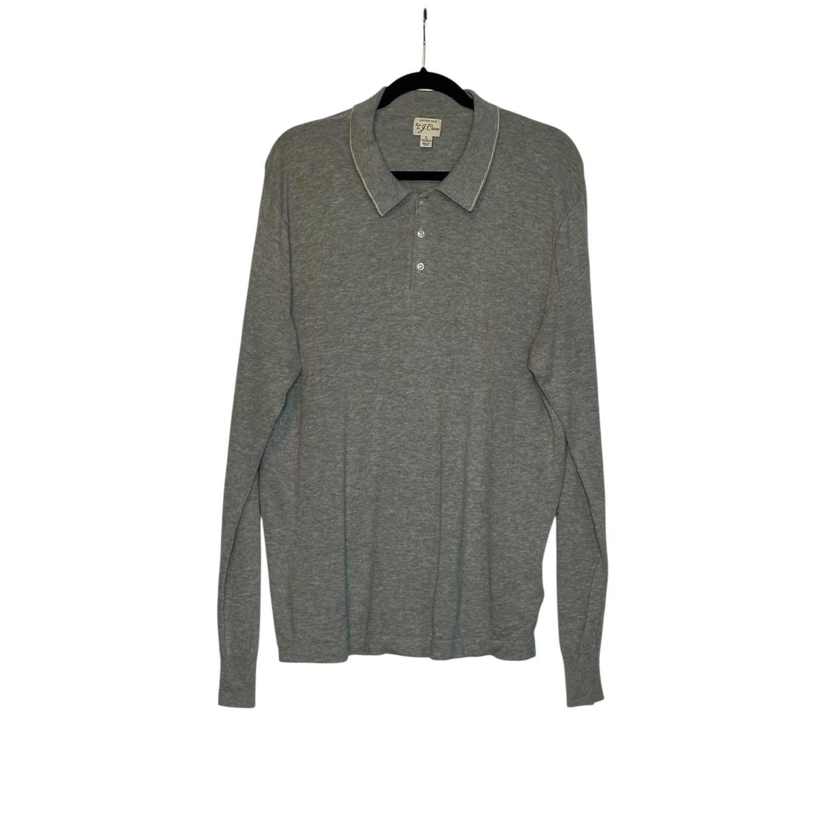 Banana Republic Banana Republic gray long sleeves polo shirt size Large Size US L / EU 52-54 / 3 - 6 Thumbnail