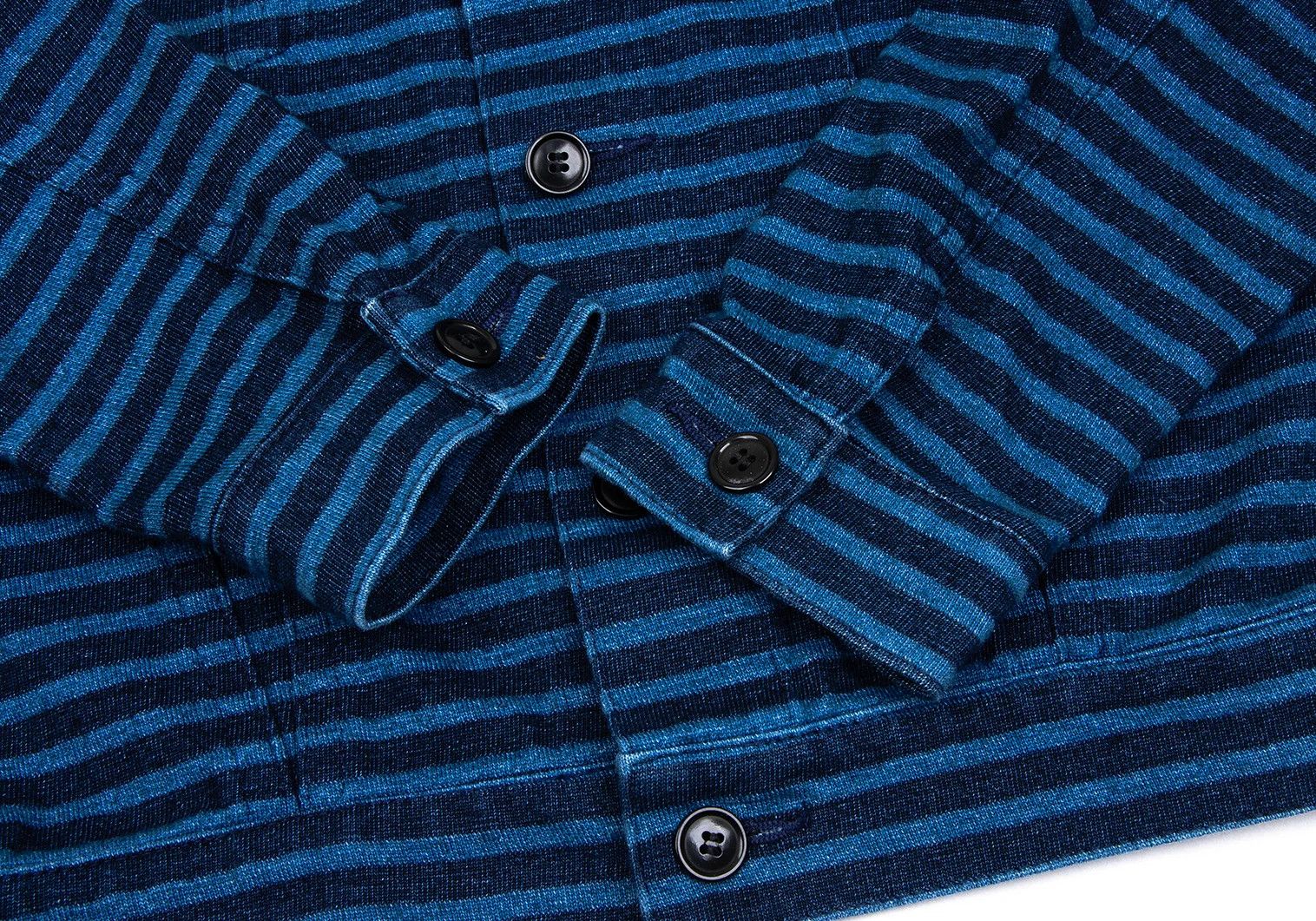 Junya Watanabe Cotton Stripe Sweat Trucker Jacket in Blue, Size XS Size US XS / EU 42 / 0 - 9 Thumbnail