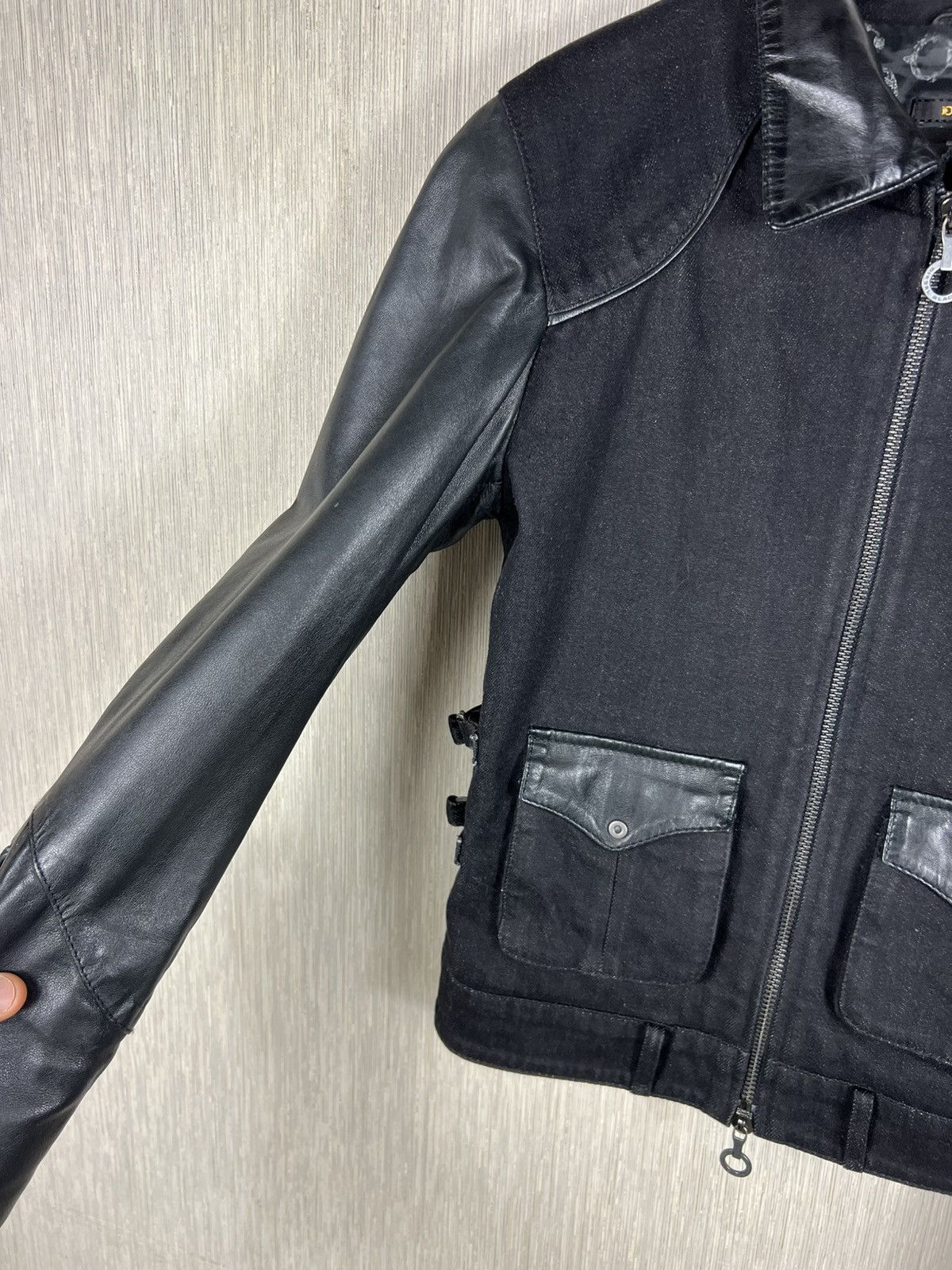 Diesel Black Gold Archive Diesel black gold denim leather jacket ties sleeves Size S / US 4 / IT 40 - 8 Thumbnail