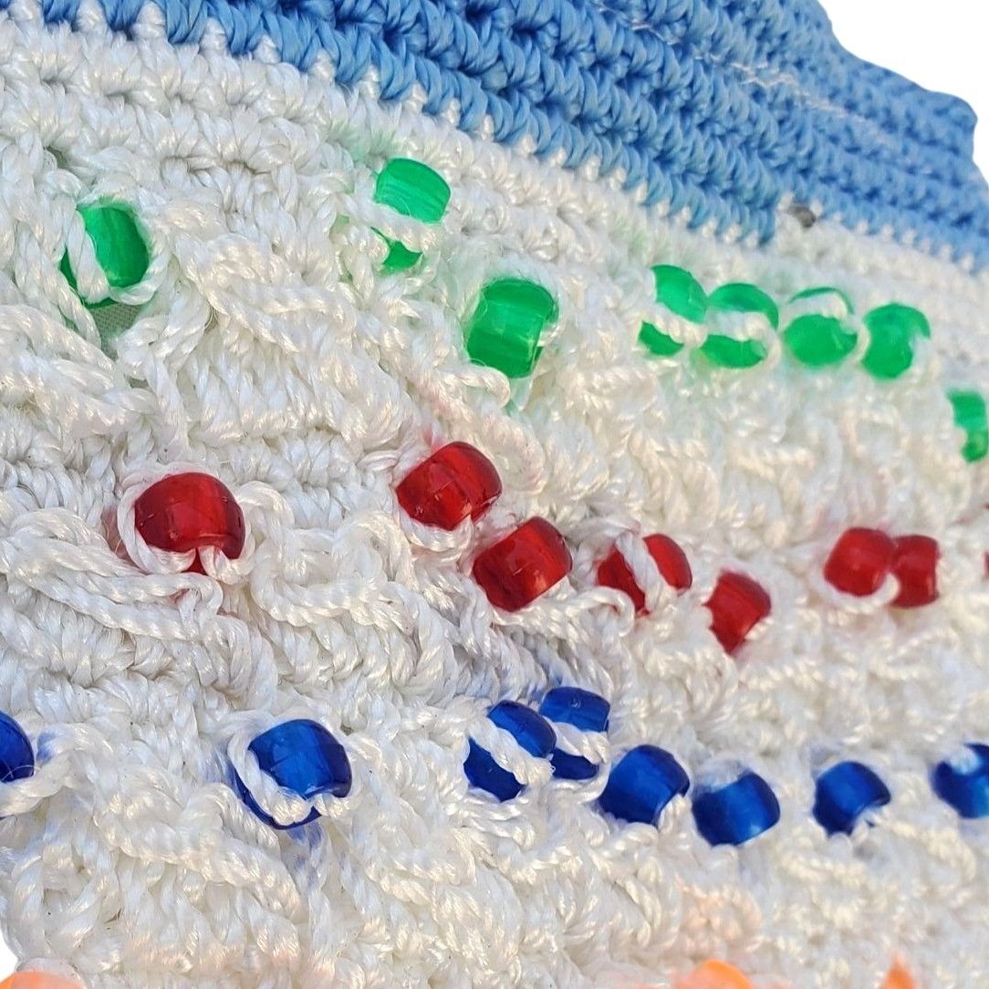 Handmade Crocheted Beaded Crossbody Purse Soda Can Beer Tab Strap Bla Size ONE SIZE - 5 Thumbnail
