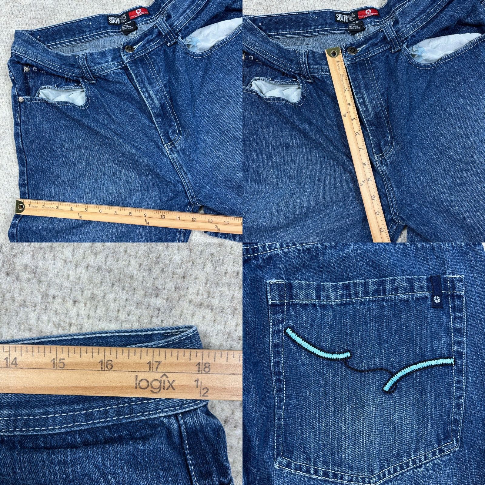Southpole VINTAGE Southpole Jeans Men 36x30 Baggy Loose Fit Med Wash Denim Blue 5-Pocket Grunge Work American Classic Shirt? Size US 36 / EU 52 - 9 Thumbnail