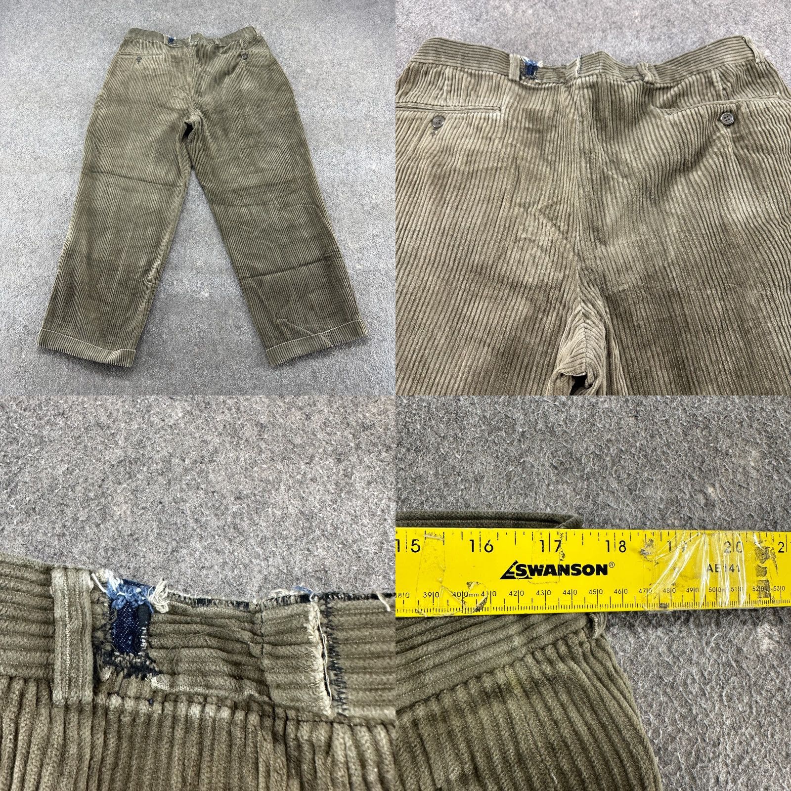 Vintage VINTAGE Shaver Lake Pants Mens 34x27 Green Chino Corduroy Relaxed Tapered Baggy 90s Mens Size US 34 / EU 50 - 8 Thumbnail