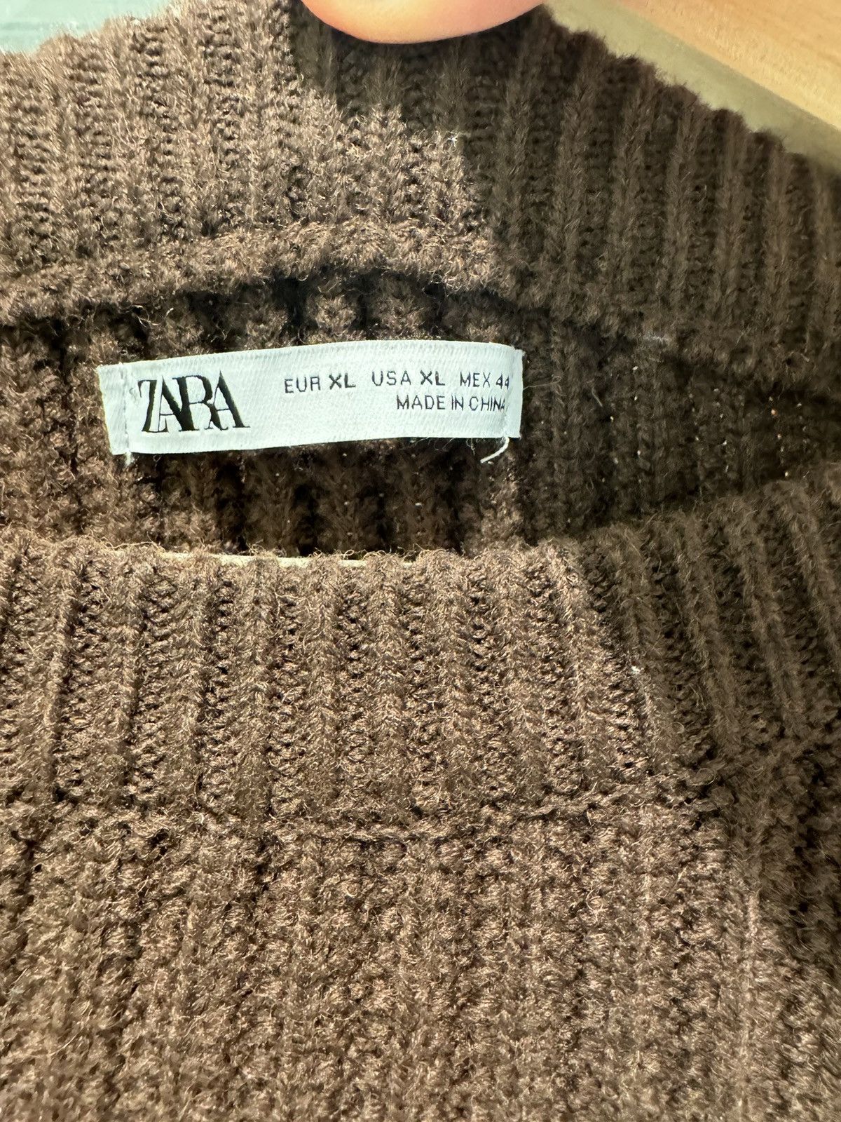 Zara Brown Medium Chunky Knit Sweater Size US XL / EU 56 / 4 - 2 Thumbnail