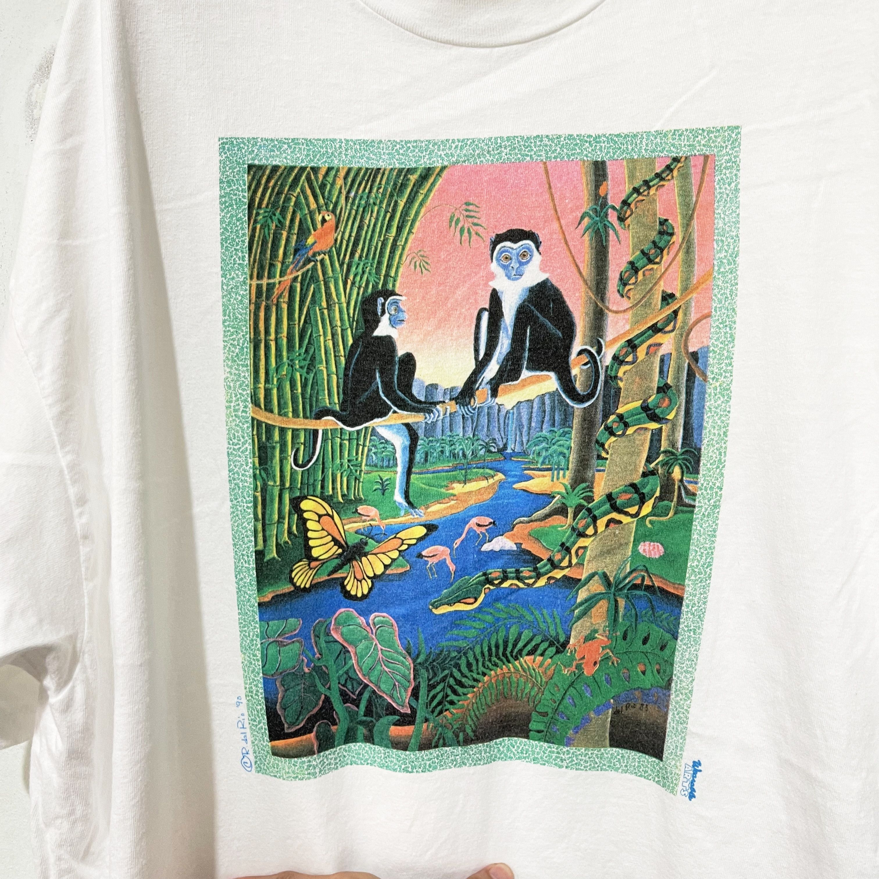 Vintage Vintage 90s Jungle Monkey Del Rio T-Shirt Size US L / EU 52-54 / 3 - 2 Thumbnail