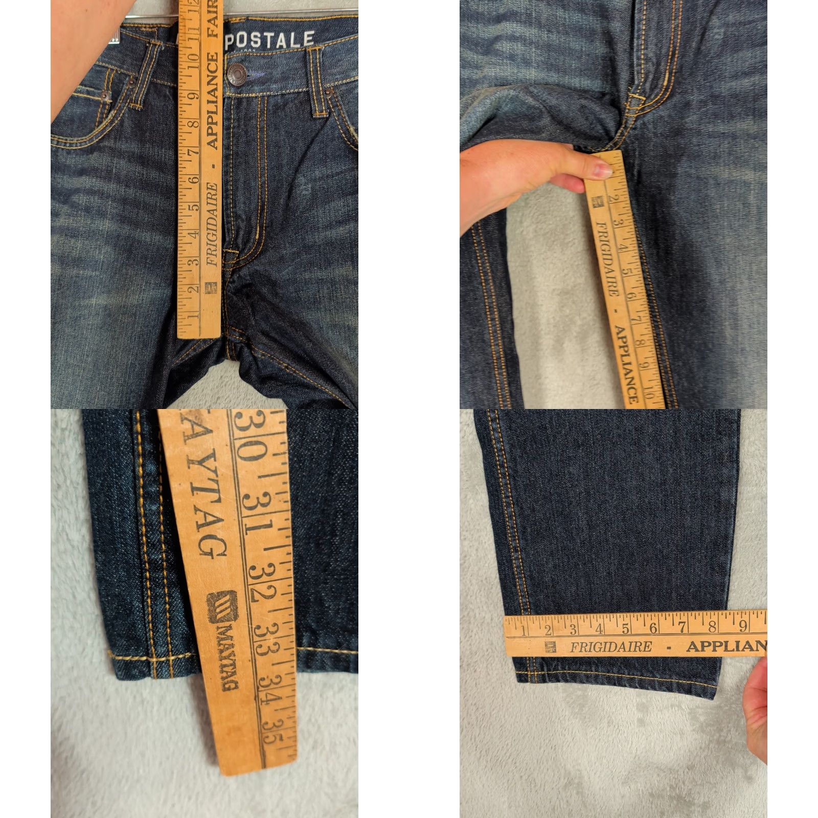Vintage AEROPOSTALE ESSEX Straight Leg Jeans Dark Wash Mens 32/34 Blue Cotton Denim NWOT Size US 32 / EU 48 - 9 Thumbnail