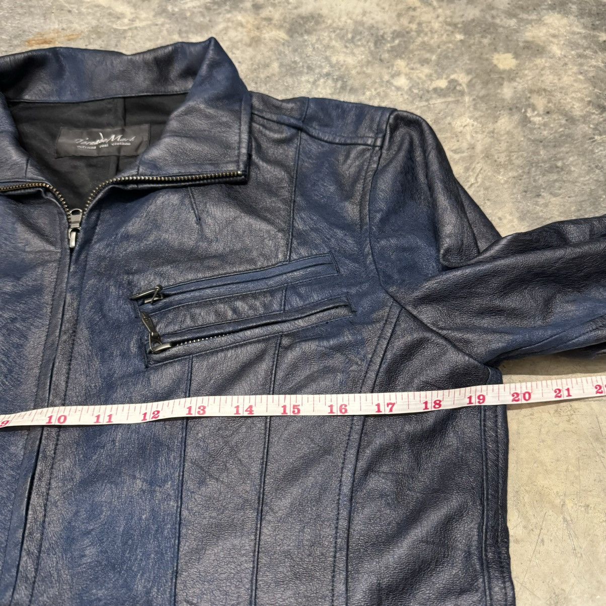 Tornado Mart Tornado Mart Blue Leather Jacket Size US S / EU 44-46 / 1 - 9 Thumbnail