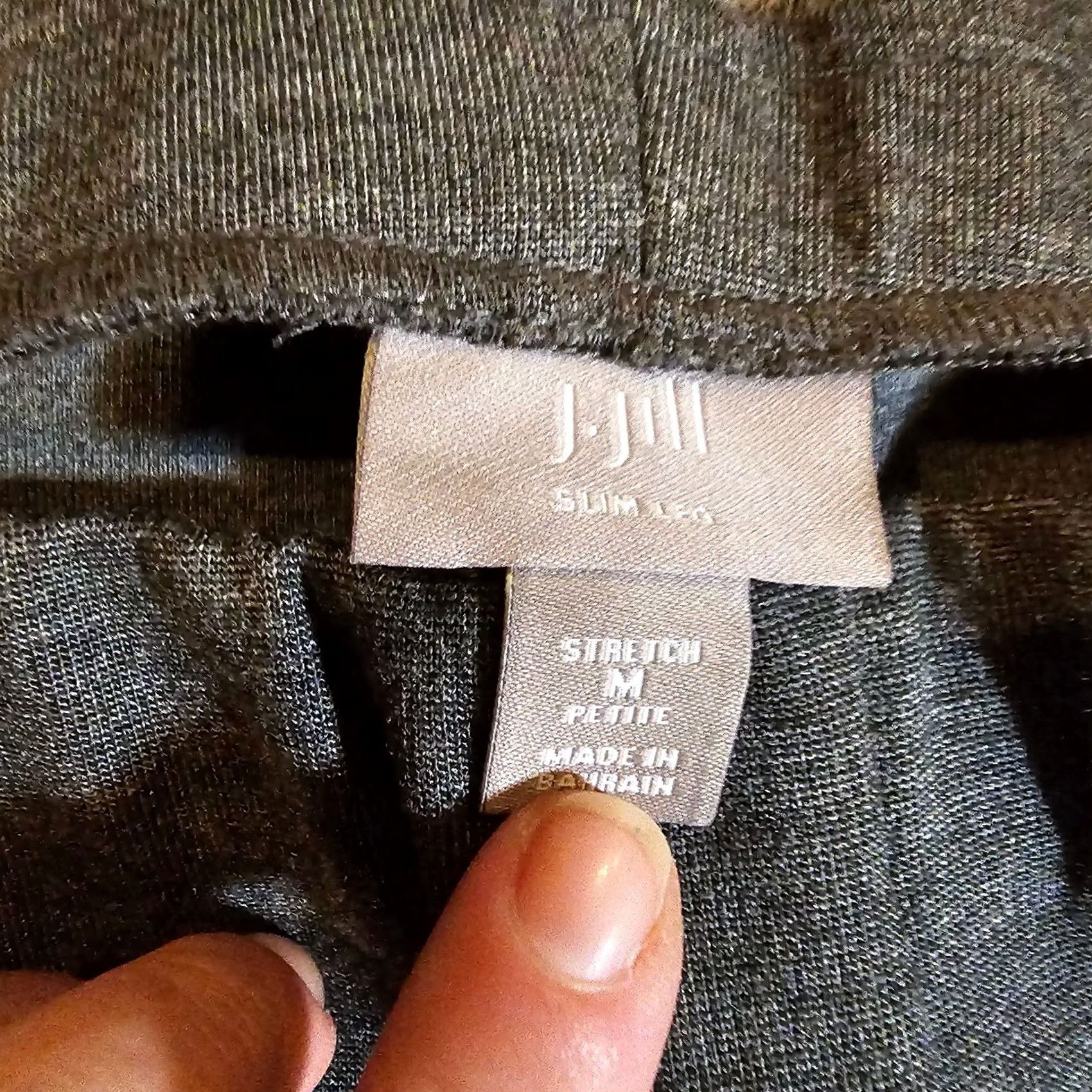 J. Jill J Jill Pants Women Medium Petite Gray Ponte Slim Leg Elastic Waist Casual Cap-se 90s? Size 30" / US 8 / IT 44 - 3 Thumbnail