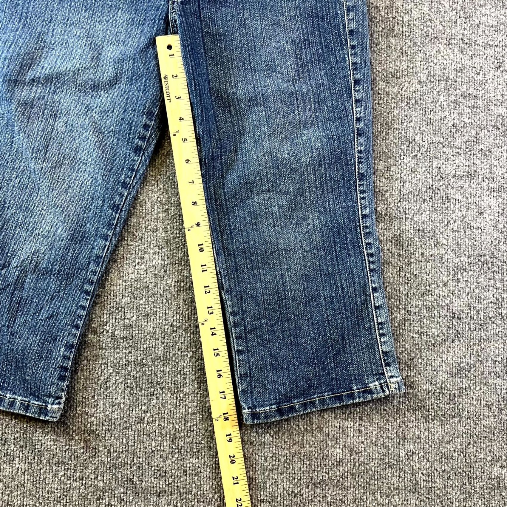 Vintage Rico Capri Jeans Women's 11 Blue Cotton Denim Workwear Embroidered Stretch Capris Size 34" / US 12 / IT 48 - 3 Thumbnail