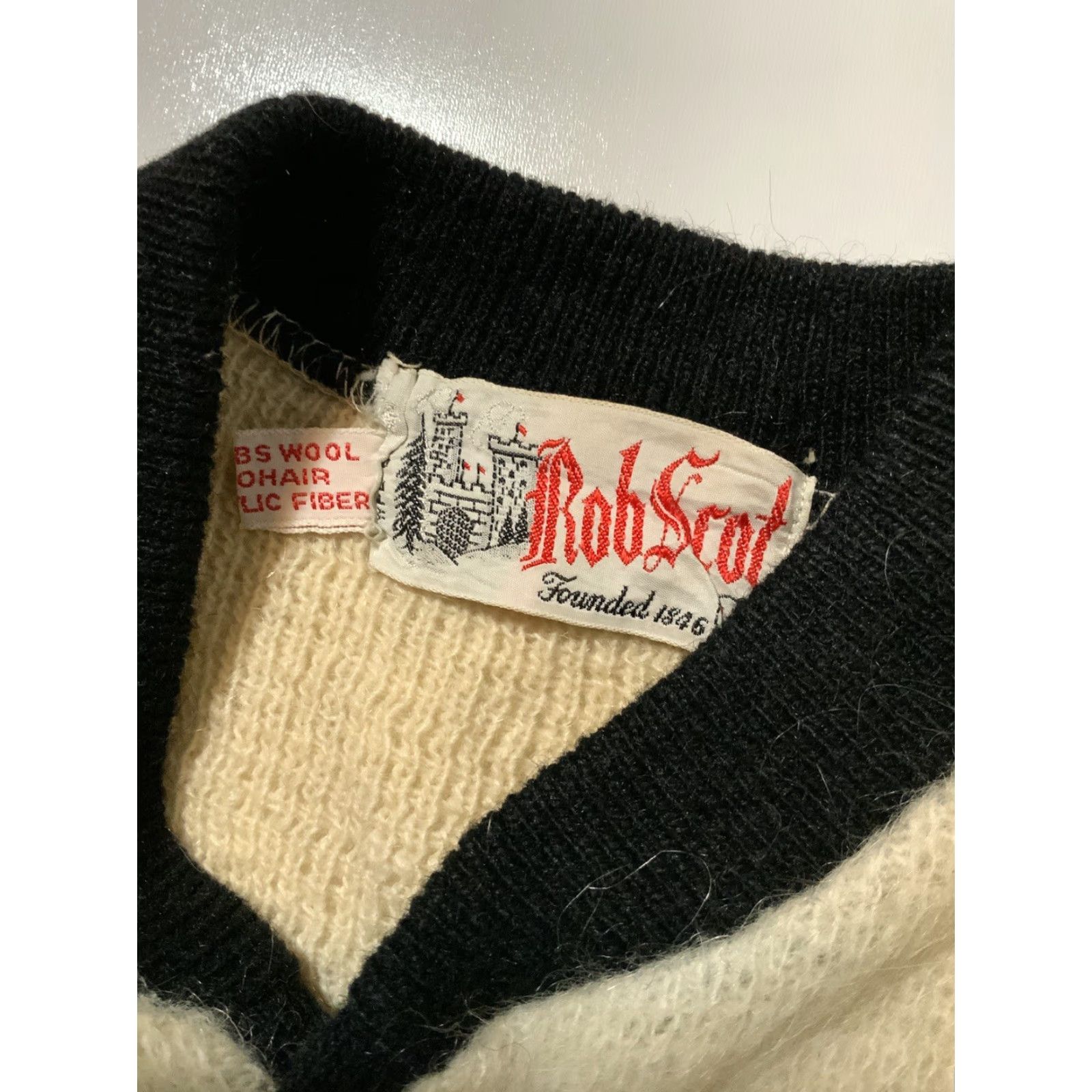 Vintage VINTAGE 60s Rob Scot Mohair Lambswool Hessian Soldier Button Cardigan Sweater LG Size L Size US L / EU 52-54 / 3 - 5 Thumbnail