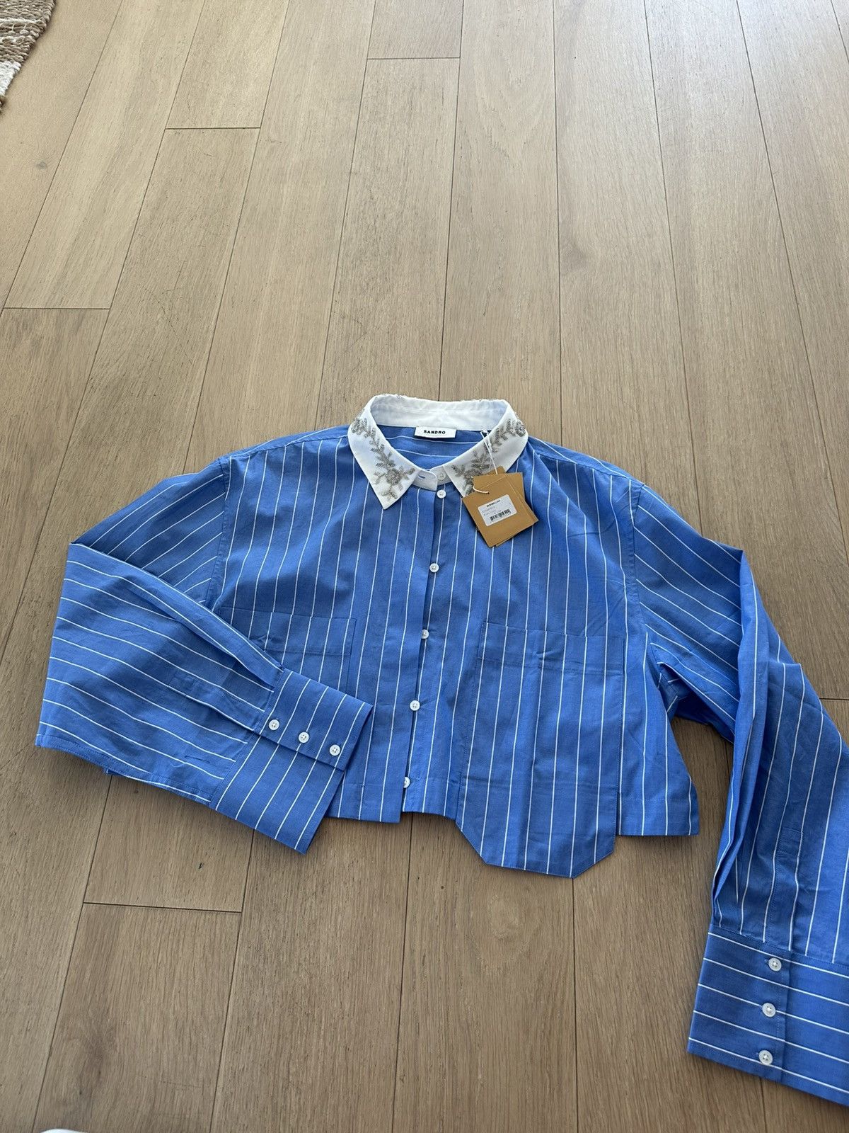 Sandro Sandro Women Crop Shirt Size S / US 4 / IT 40 - 5 Thumbnail