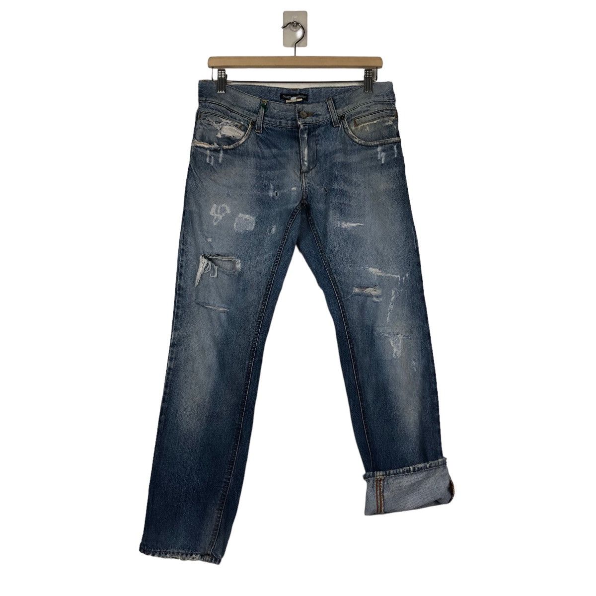 Dolce & Gabbana 🔥Loose Cut Distressed Punk Design Constructed Jeans D&G Size US 34 / EU 50 - 13 Thumbnail