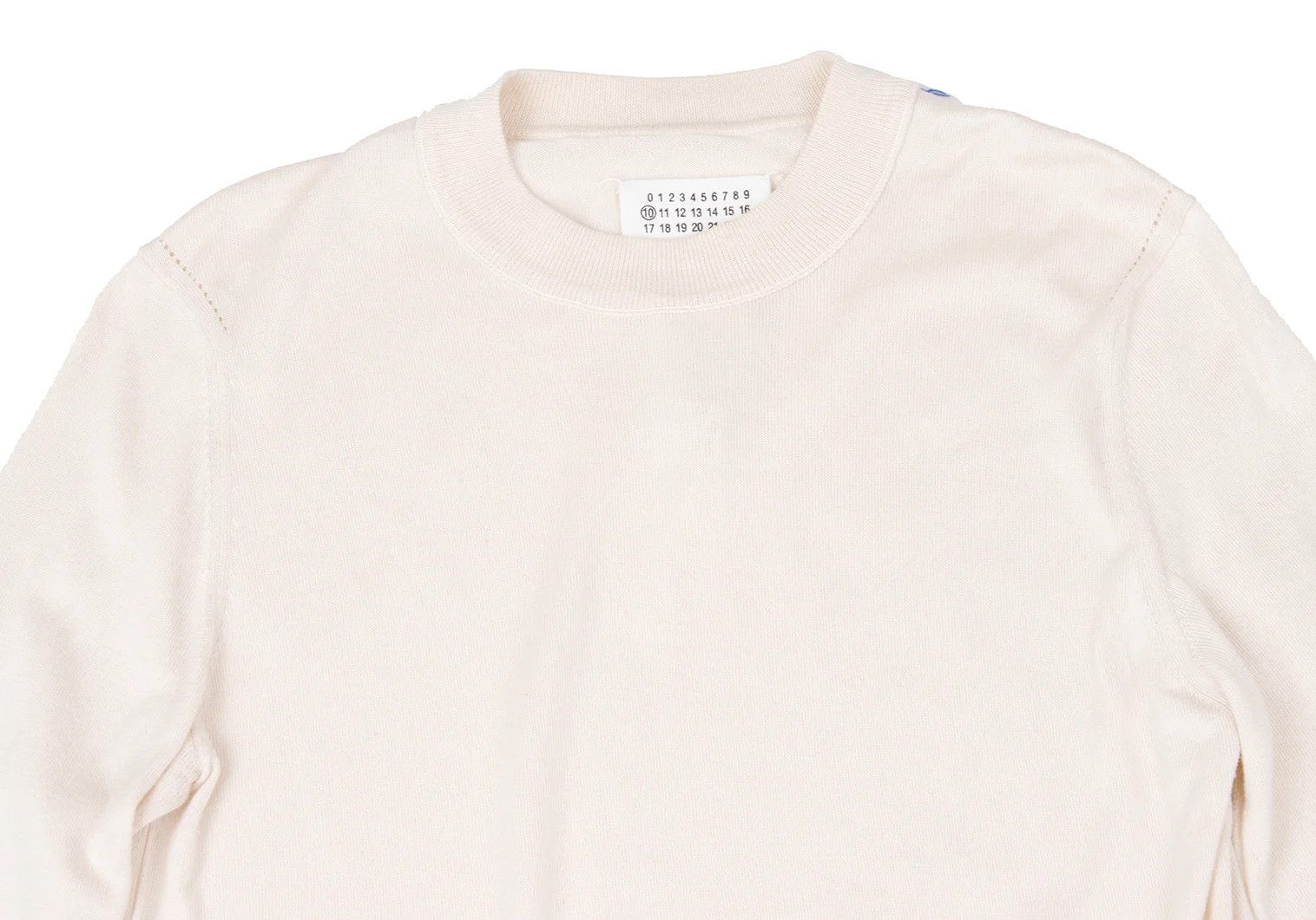 Maison Margiela Color-Stitch Design Knit Sweater in Ivory, Size M Size US M / EU 48-50 / 2 - 2 Thumbnail