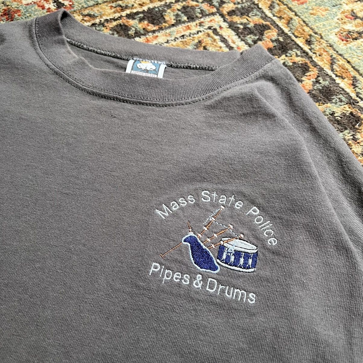 Vintage Mass State Police Pipes & Drums Music Band Shirt
