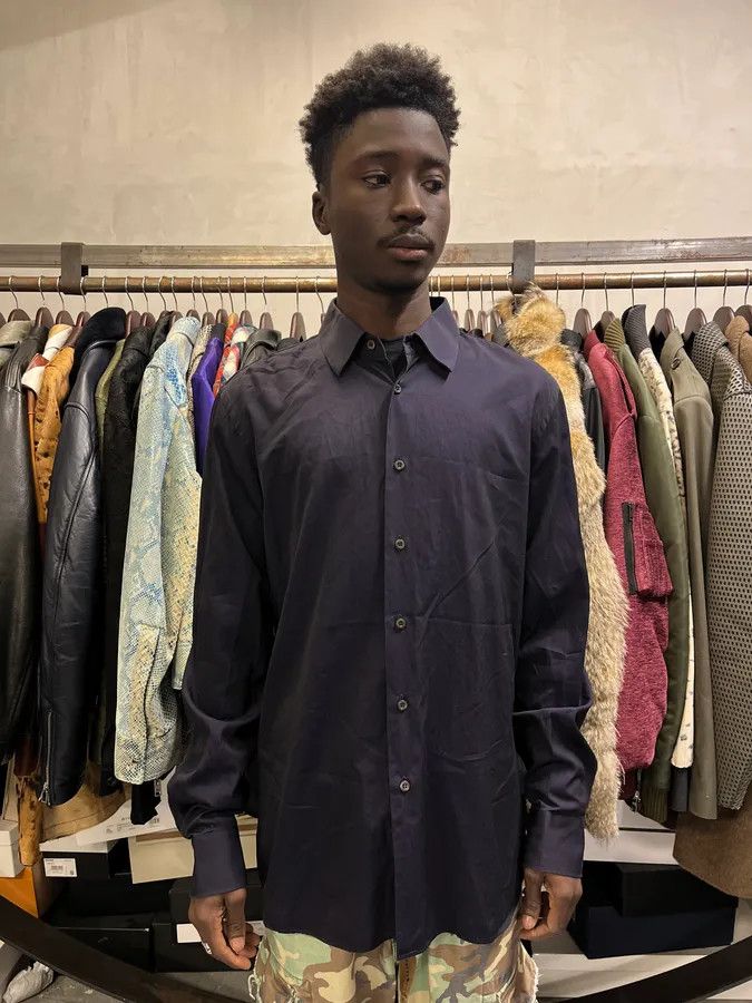 Prada 2000s Prada Minimalist Navy Shirt Size US M / EU 48-50 / 2 - 2 Thumbnail