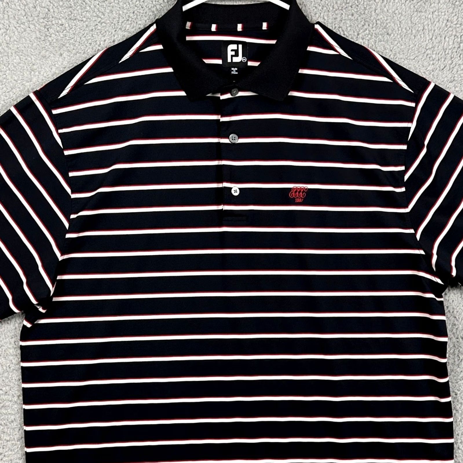 Footjoy FootJoy Polo Shirt Men 2XL Short Sleeve Red Dark Navy Logo Golf Rugby Breathable Stretch Relaxed Fit Shirt Size US XXL / EU 58 / 5 - 2 Thumbnail