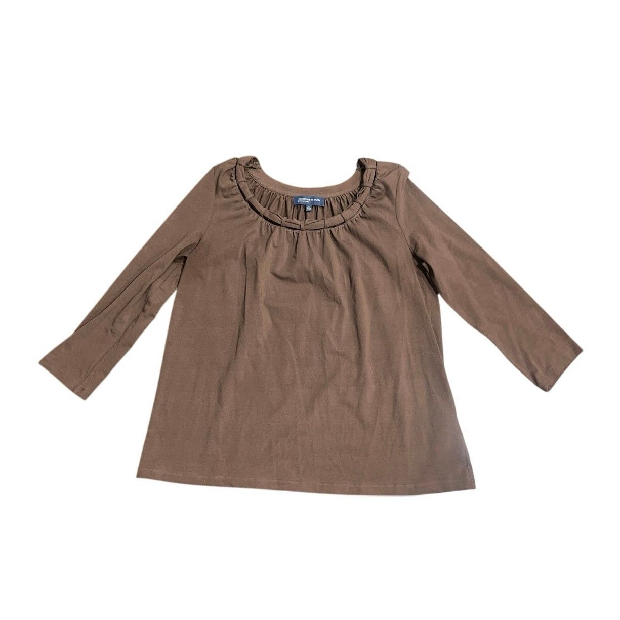 Jones New York Signature Top Size Large Cotton Casual Career Preppy Chic Size L / US 10 / IT 46 - 1 Thumbnail
