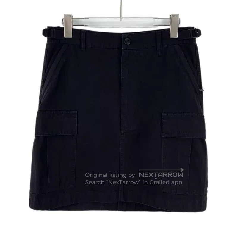 Balenciaga Balenciaga Black Cotton Workwear Midi Skirt Size 37" - 1 Thumbnail