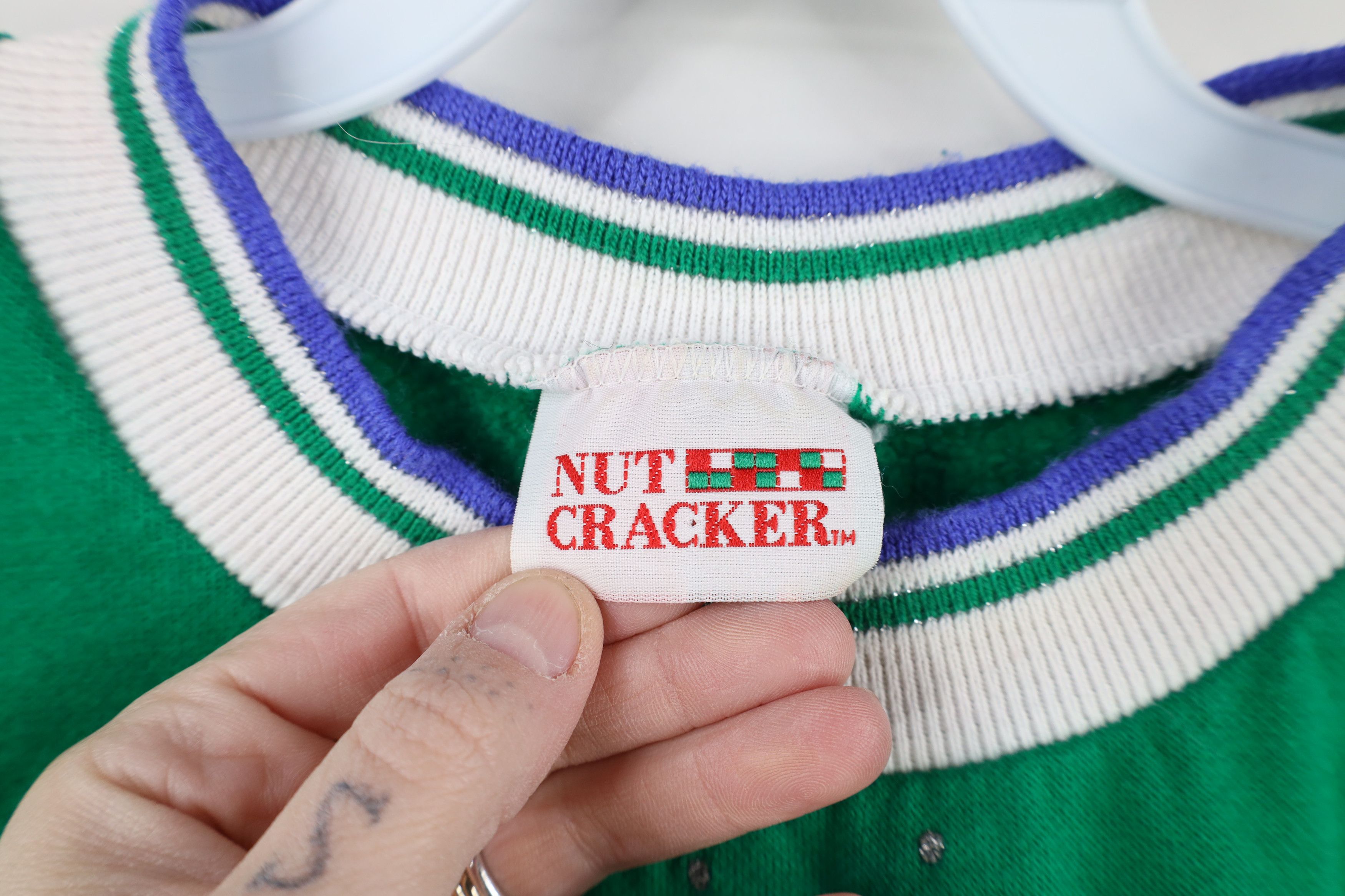 Vintage Vintage 90s Streetwear All Over Print Sweatshirt Green USA Size XL / US 12-14 / IT 48-50 - 10 Thumbnail