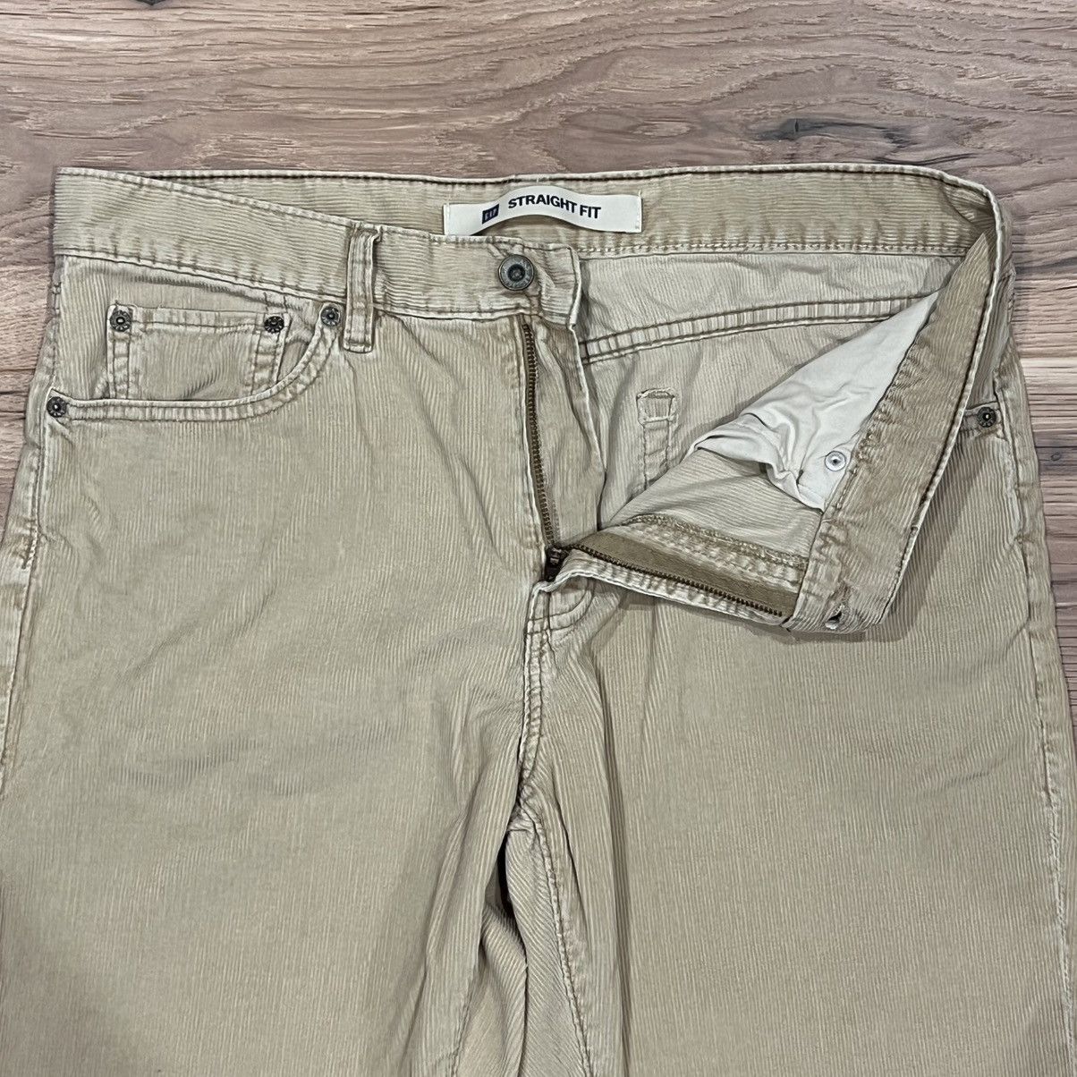 Gap Gap Straight Fit Corduroy Pants Beige 35x29 Size US 35 - 3 Thumbnail