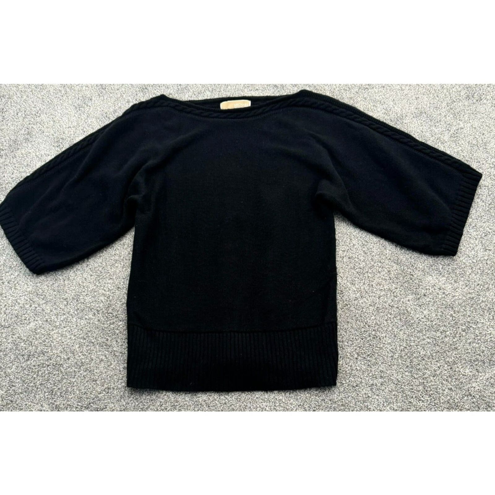 Michael Kors Michael Kors Sweater Womens Large Dark Academia Witchy Kimono Sleeve Classic Pullover Knit Black Short Sleeve Crew Neck Mens? Wait no. Size L / US 10 / IT 46 - 2 Thumbnail