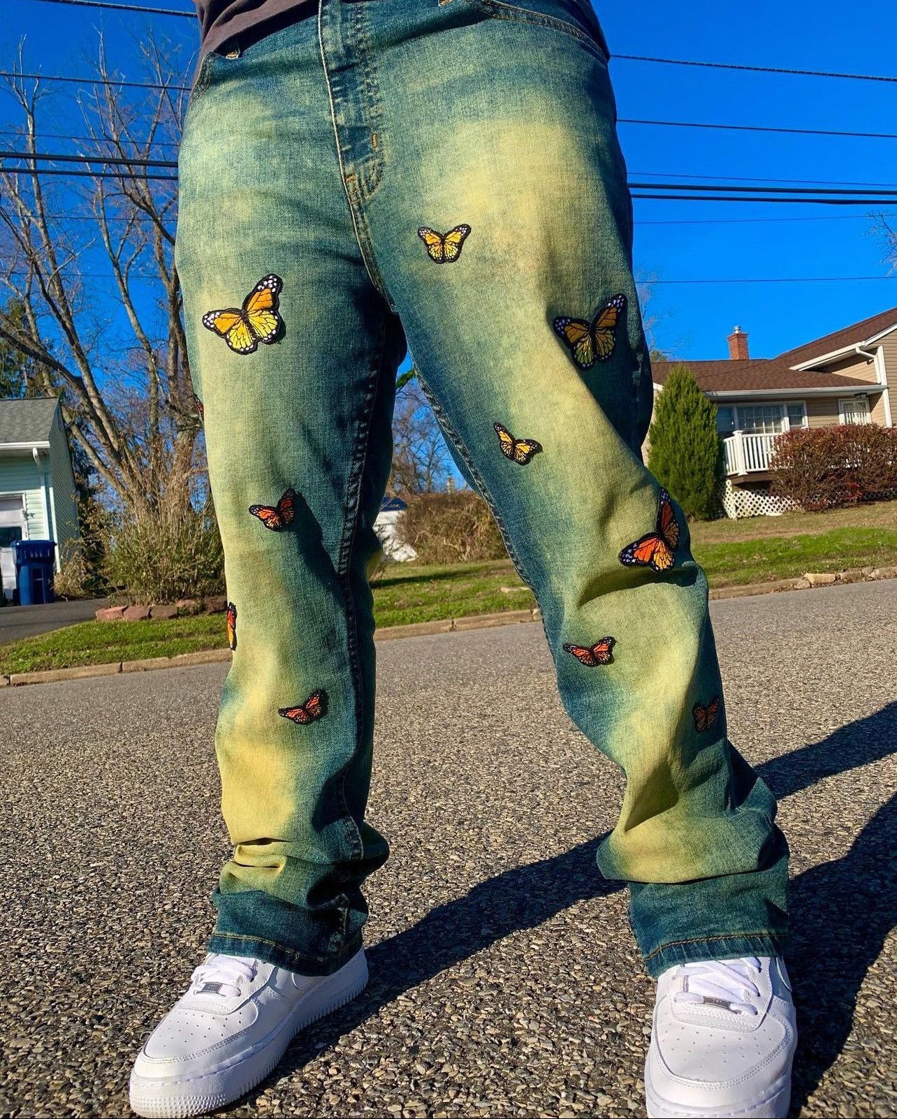 Vintage REWORKED BUTTERFLY DENIM Size US 32 / EU 48 - 1 Thumbnail