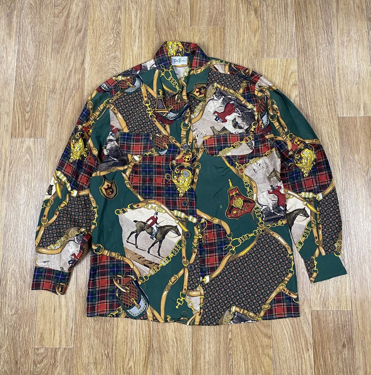 Vintage Betty Barclay Vintage Silk illustrations Shirt Hermes Style Size M / US 6-8 / IT 42-44 - 1 Thumbnail