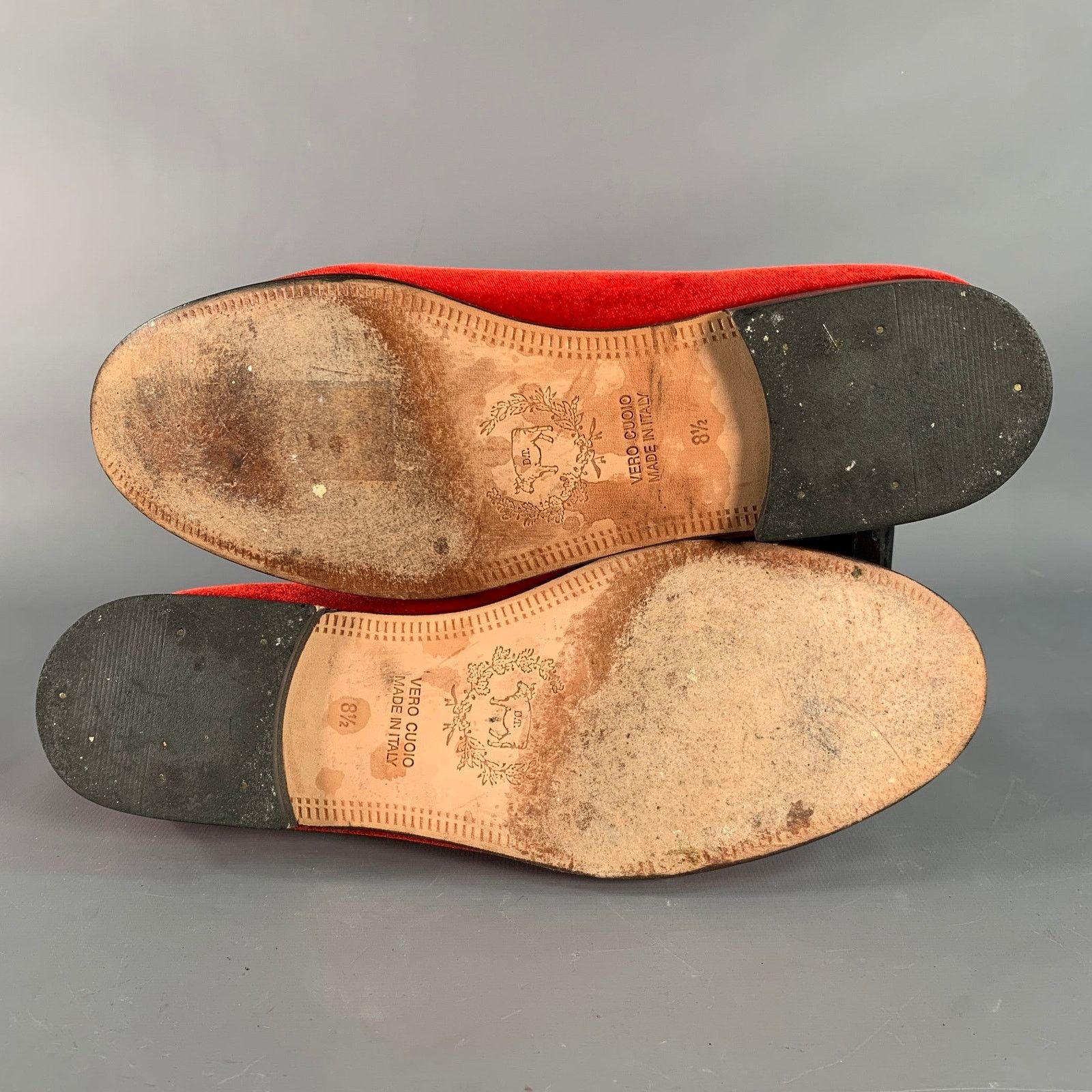 Del Toro DEL TORO Size 8.5 Red Velvet Grosgrain Trim Slip On Loafers Size US 8.5 / EU 41-42 - 6 Thumbnail