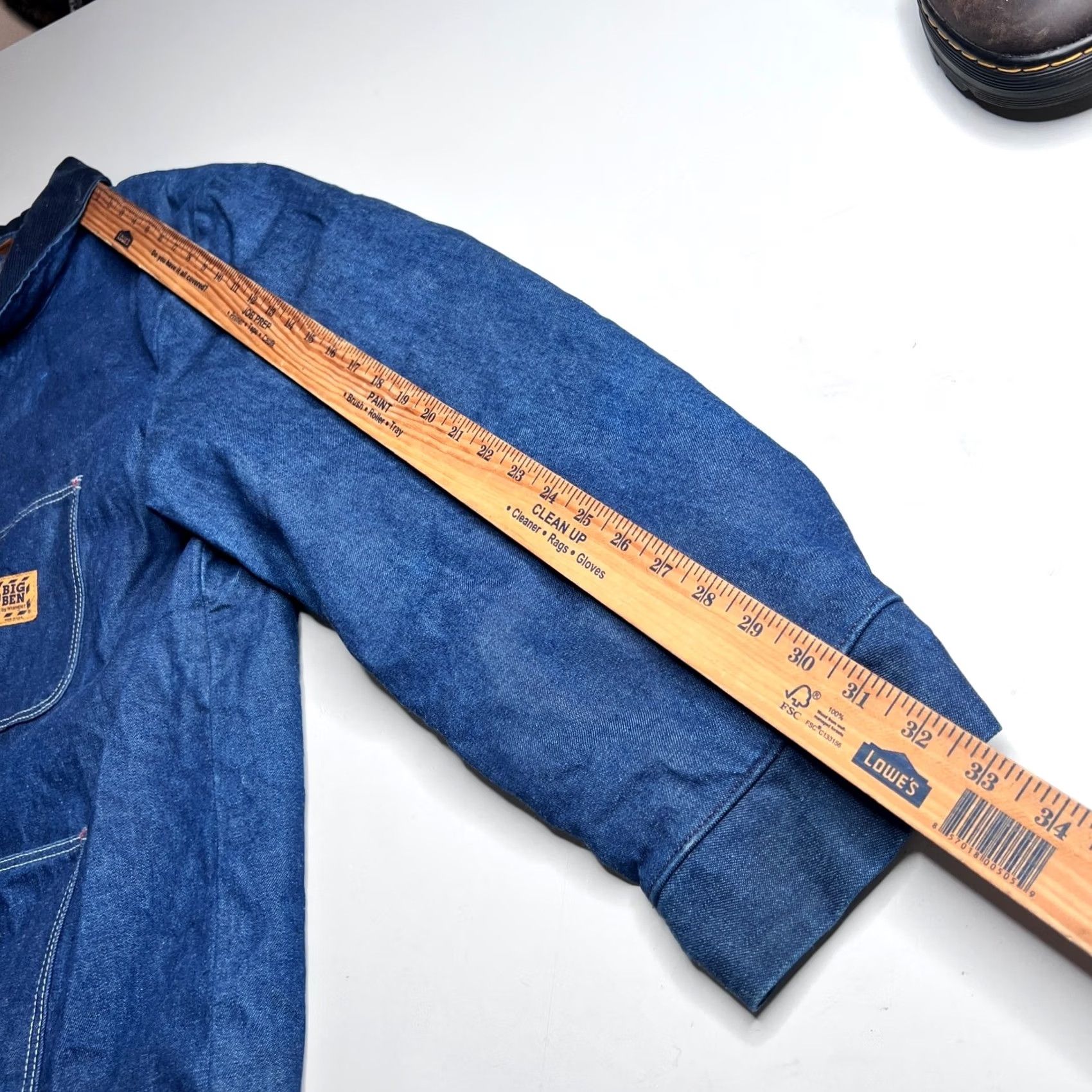 Wrangler VINTAGE Wrangler Denim Chore Coat 50 Blue Cotton Blend USA Made Chore Jacket Mens Vintage 1980s Big Ben Wool Blanket Lined Size US M / EU 48-50 / 2 - 2 Thumbnail