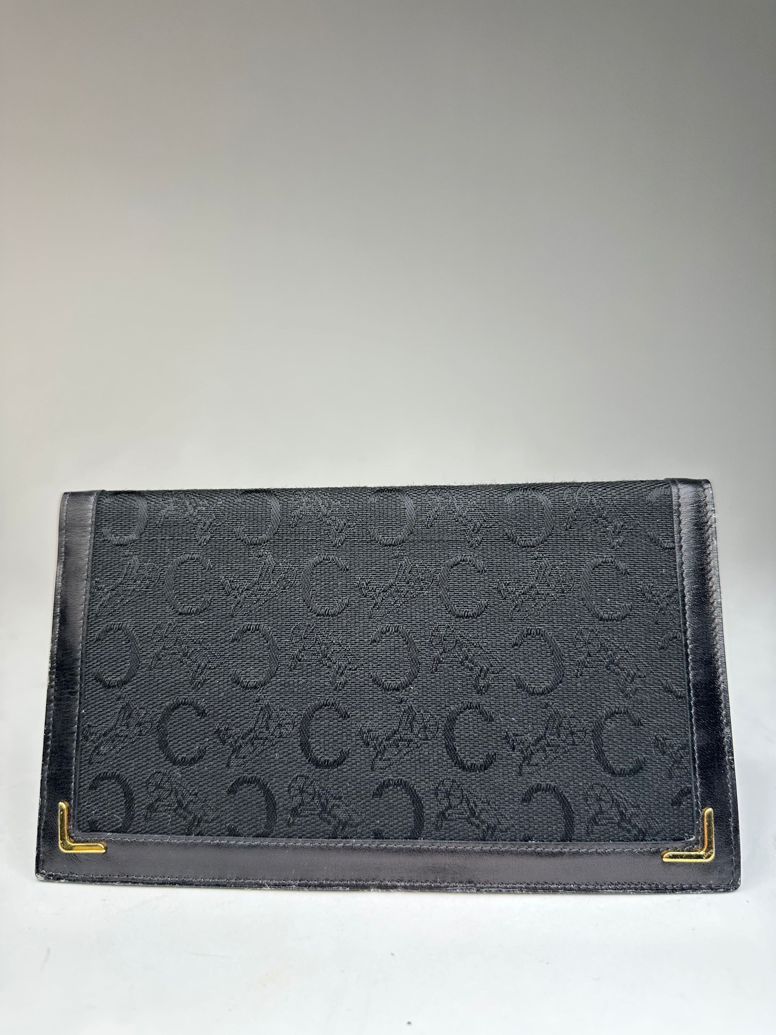 Celine Vintage Paris Monogram Leather Card / ID Holder black Size ONE SIZE - 1 Thumbnail