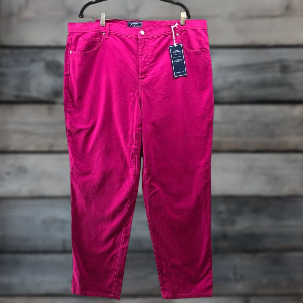 Charter Club Charter Club Jeans Ladies 20W Pink Slimming High Rise 5-Pocket Cotton Denim NWT Straight Leg Womens Jeans Size 42" / US 20 - 1 Thumbnail