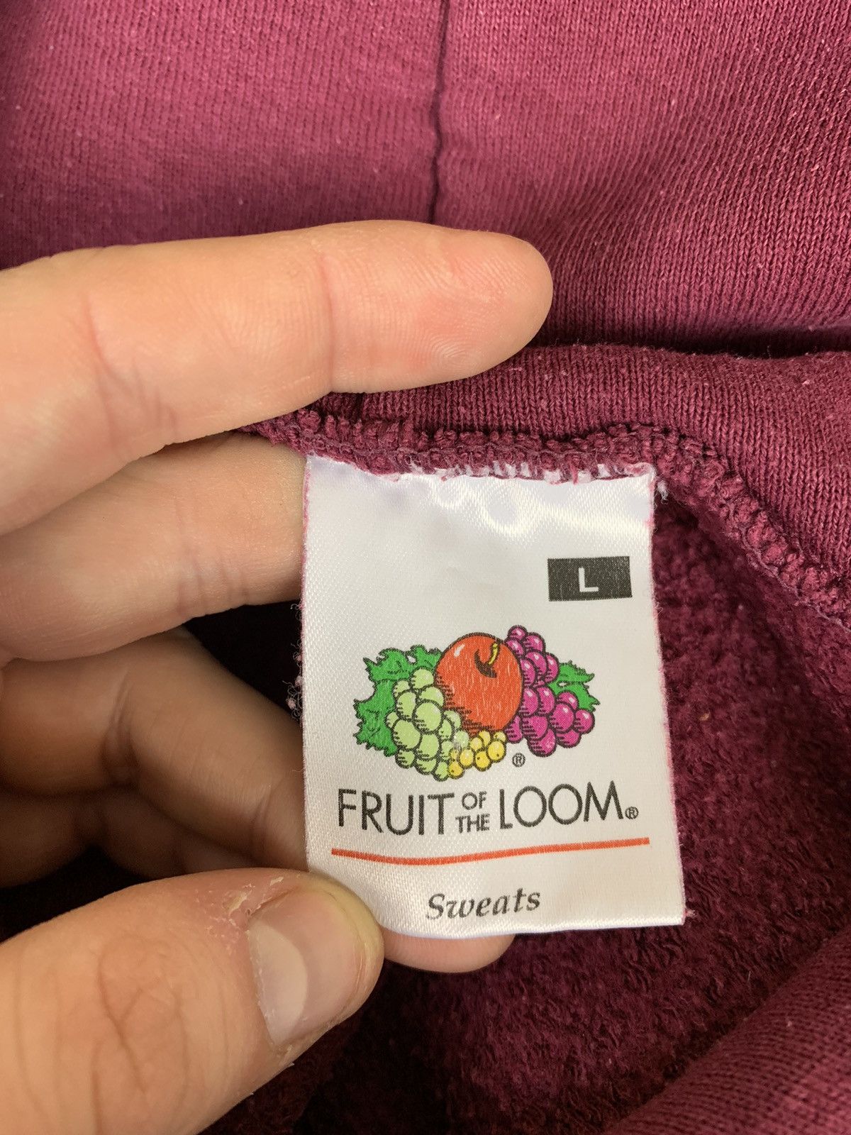 Fruit Of The Loom Vintage Fruit Of The Loom Blank Hoodie Size US L / EU 52-54 / 3 - 6 Thumbnail