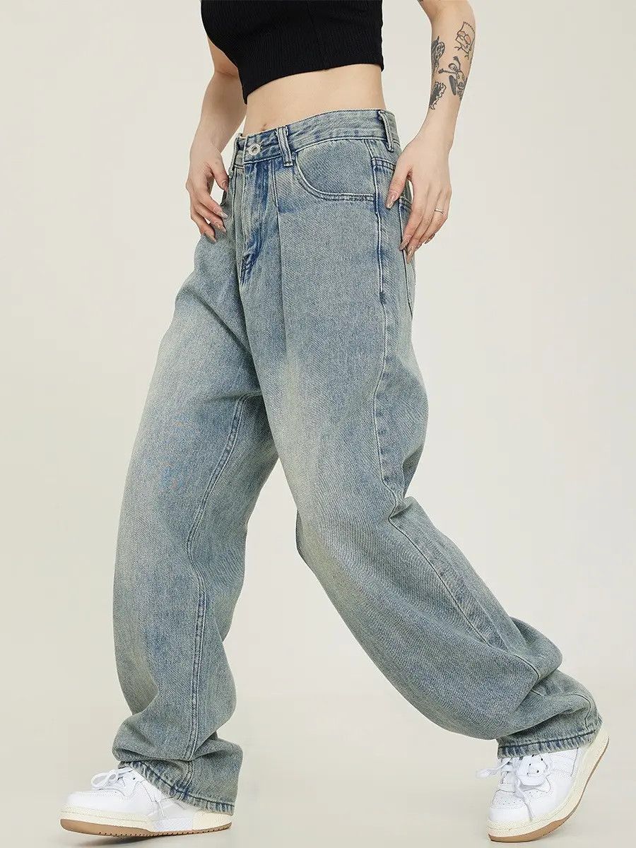 Japanese Brand × Jean Retro loose high street wide leg jeans Size US 32 / EU 48 - 3 Thumbnail