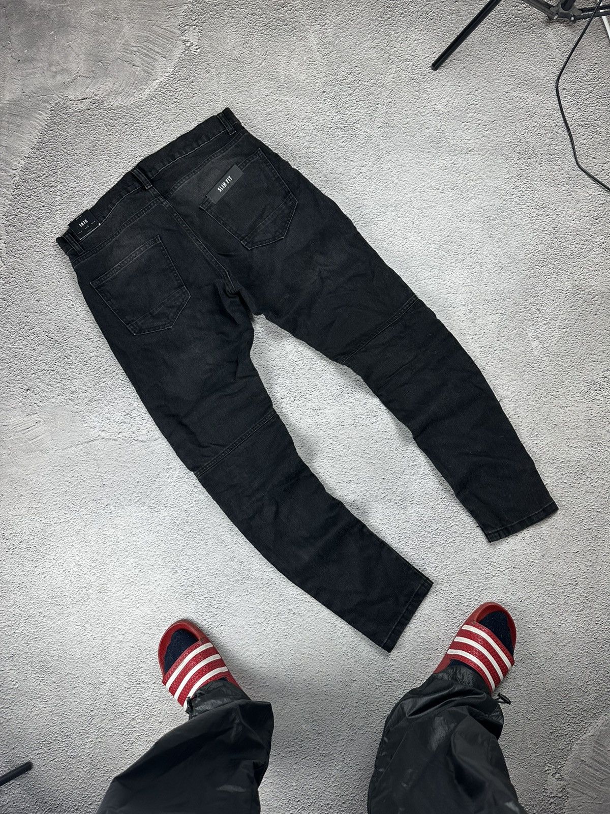 Japanese Brand Denim Slim Fit Jeans Balmain Style Hype Y2K Drill Style Size US 32 / EU 48 - 2 Thumbnail