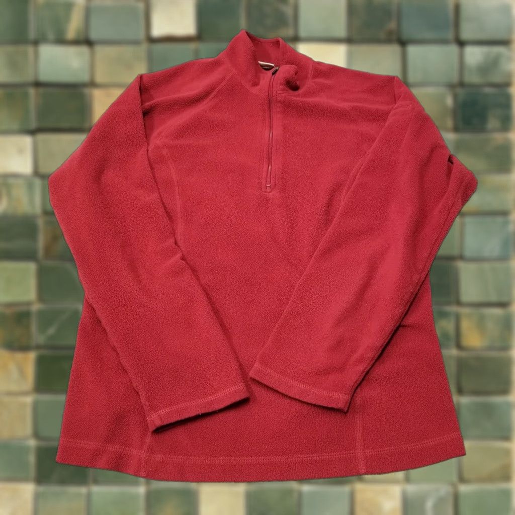 Vintage VINTAGE LL Bean Sweater Womens Small Red Polyester 1/4 Zip Pullover Fleece Casual Size S / US 4 / IT 40 - 1 Thumbnail