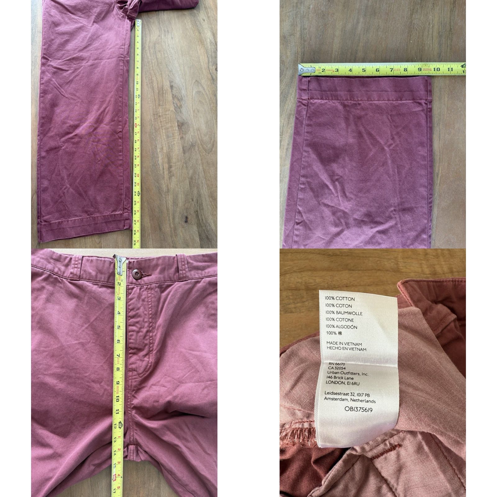 Urban Outfitters Urban Outfitters UO Wide Leg Chino Pants Mens 32x30 Wine Relaxed Fit Trousers Size US 32 / EU 48 - 8 Thumbnail