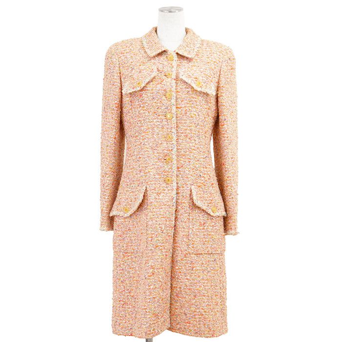 Chanel Chanel Chanel Tweed Coat Textile Outerwear P07981 DUTY FREE for USA Size ONE SIZE - 1 Thumbnail