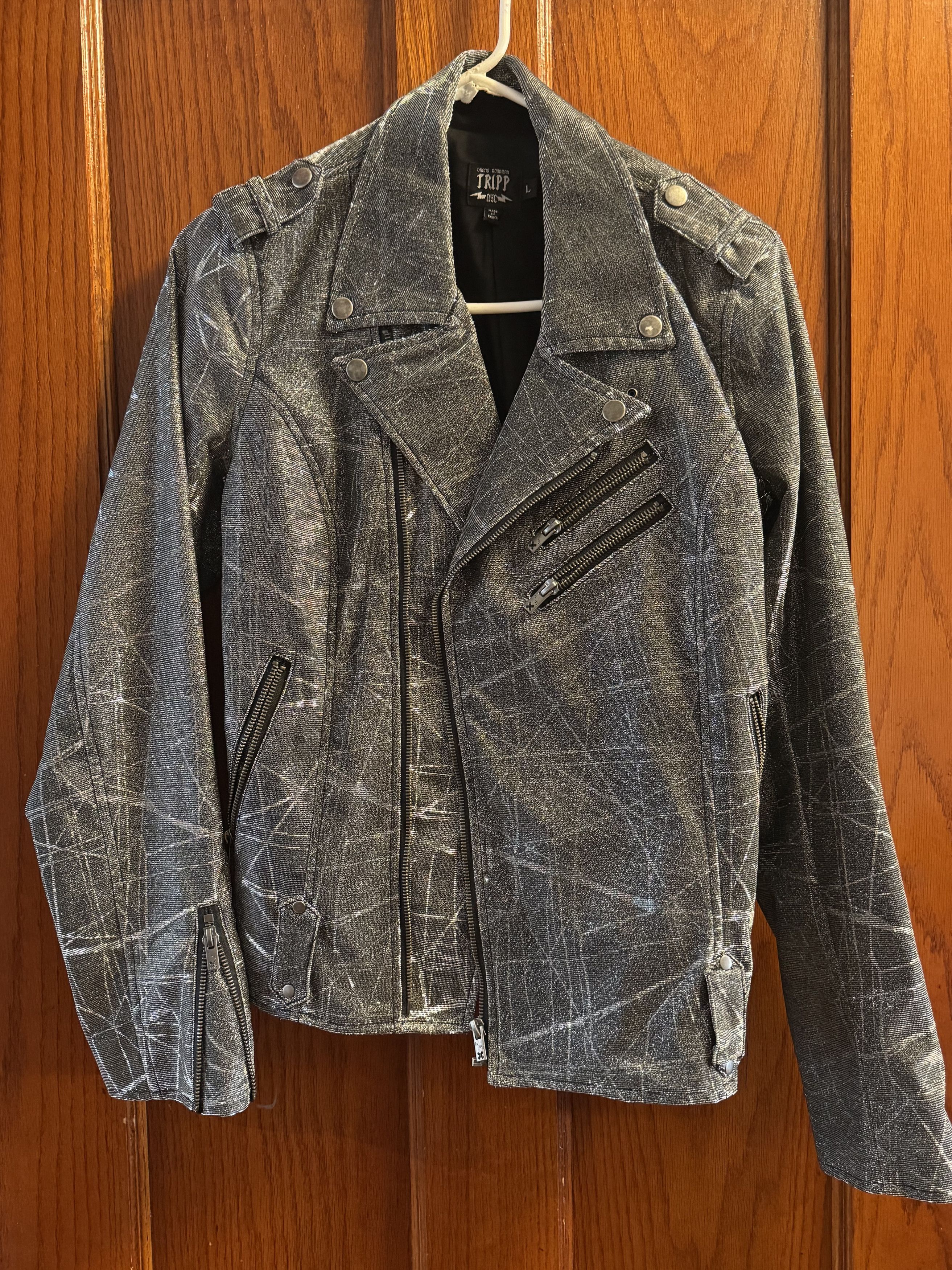 Tripp NYC Tripp NYC Distressed Cotton Biker Jacket Size L / US 10 / IT 46 - 3 Thumbnail
